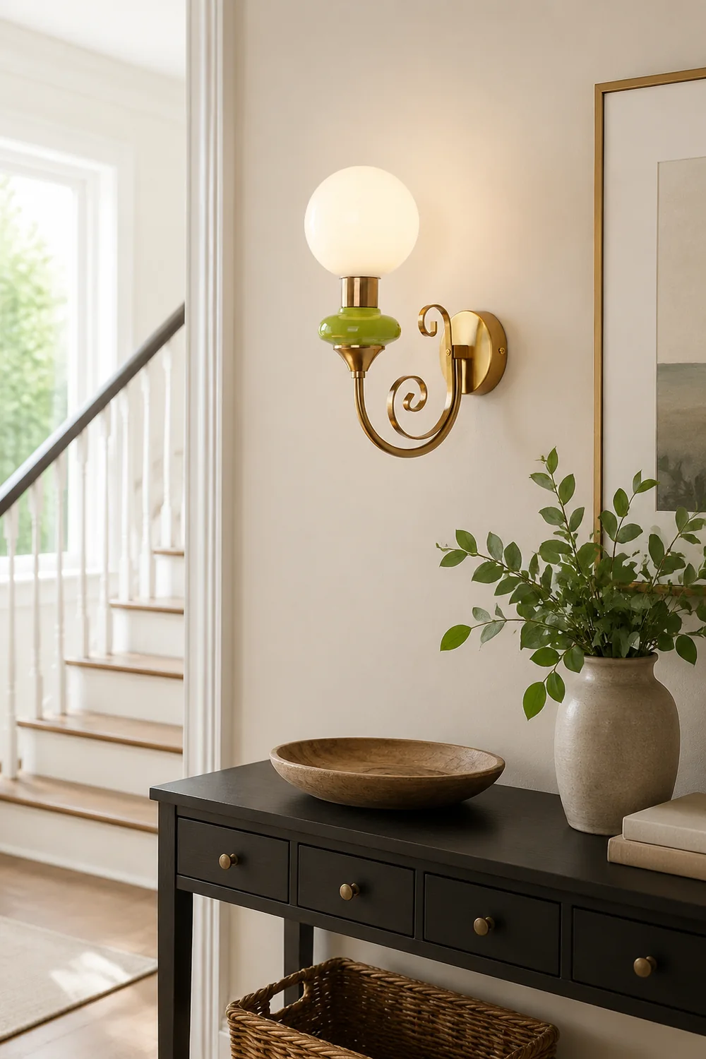French Retro Glass 1-Light Wall Sconce - Lumpaz