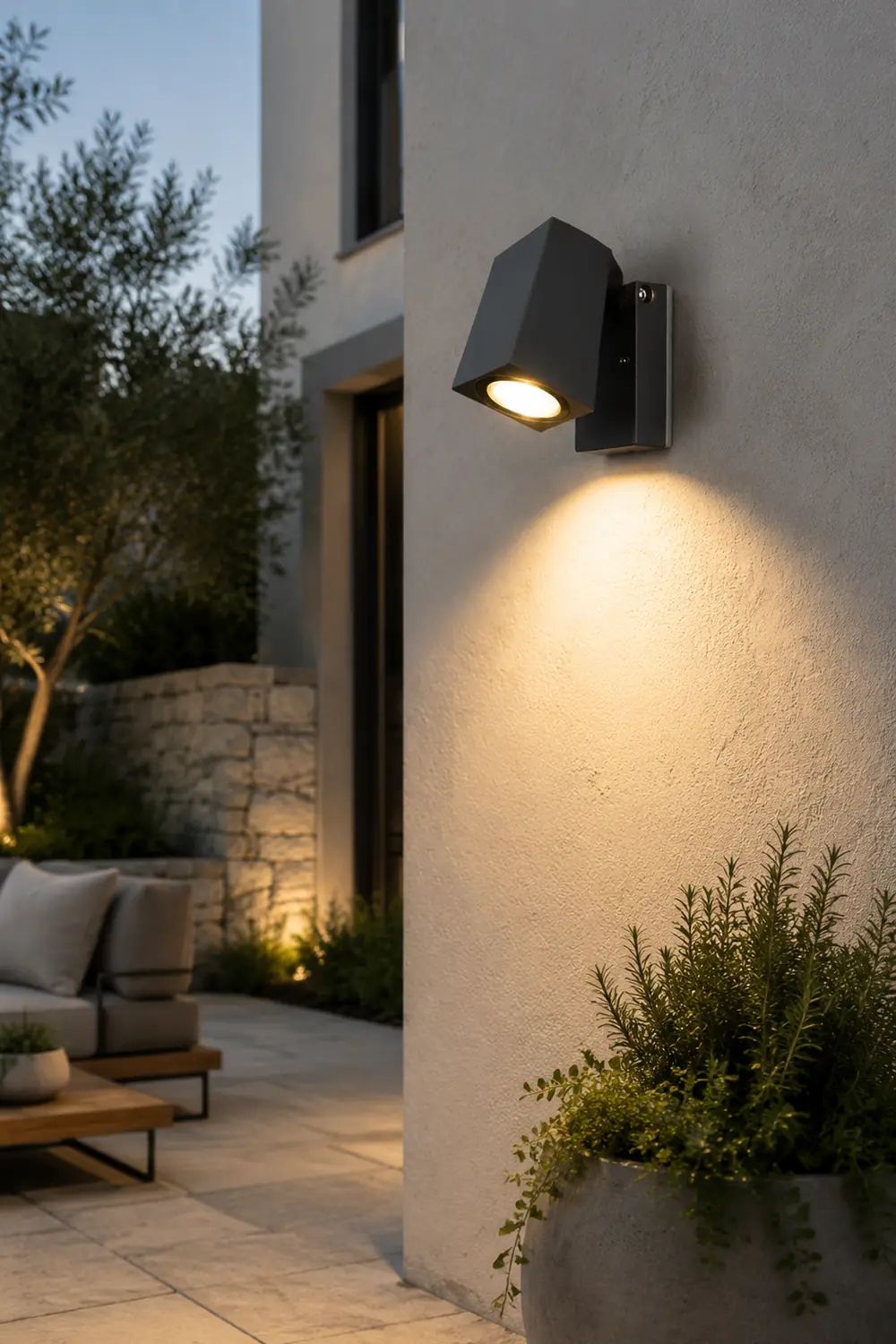 Wasserdichter Außenstrahler mit warmer LED-Wandleuchte Wandleuchte - Lumpaz