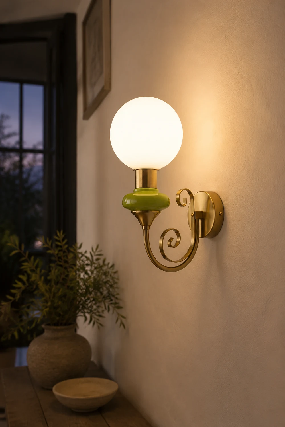 French Retro Glass 1-Light Wall Sconce - Lumpaz