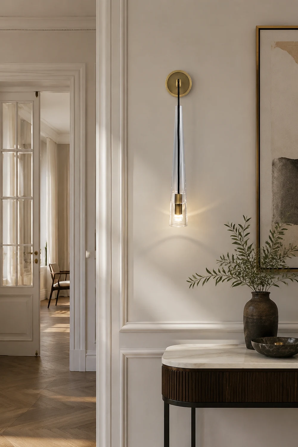 Modern Black Golden Hanging Suspended Wall Light - Lumpaz