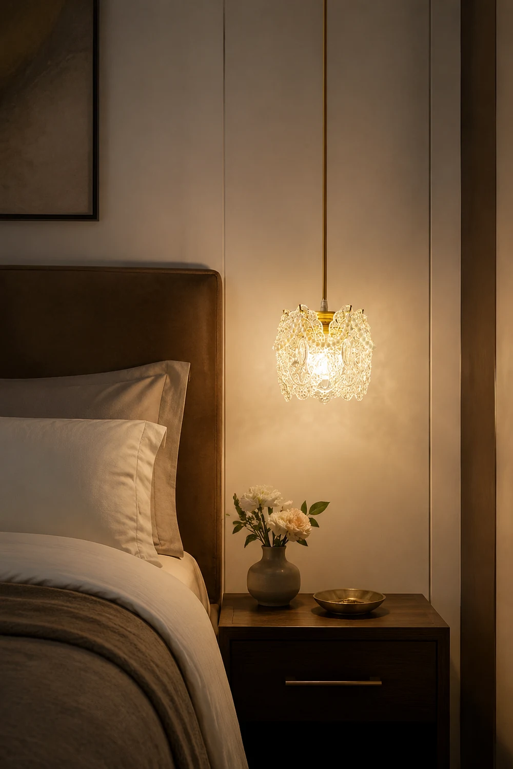 Moderne Luxuriöse Pendelleuchte aus Glas für Schlaf- & Wohnzimmer - Lumpaz