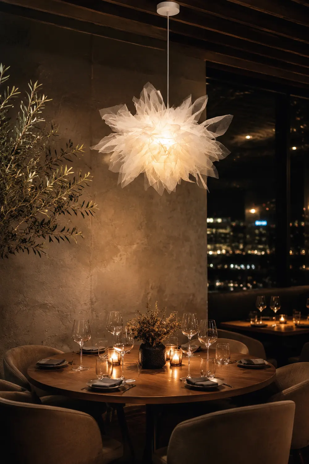 Nordische Mesh Blumenförmige Pendelleuchte aus Stoff für Esszimmer - Lumpaz
