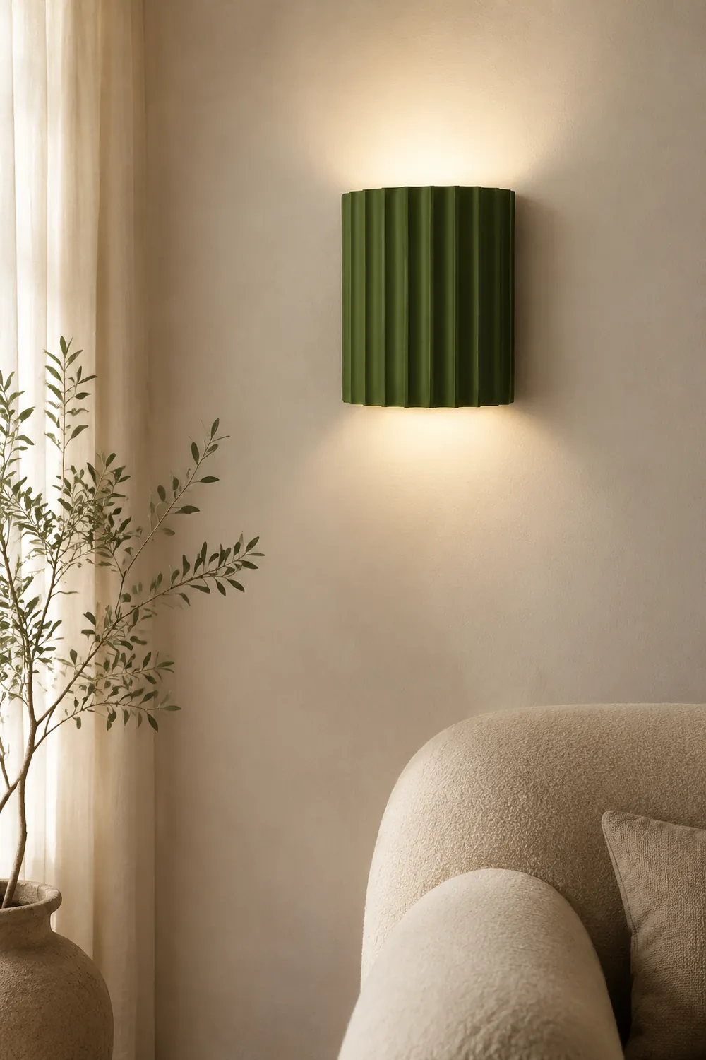 Modern Half-Circle Resin Wall Sconce For Living Room - Lumpaz