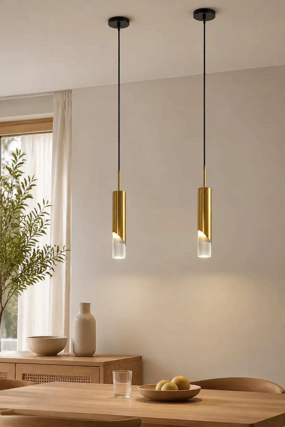 Einfache Pendelleuchte aus Metall für Schlafzimmer, Esszimmer - Lumpaz