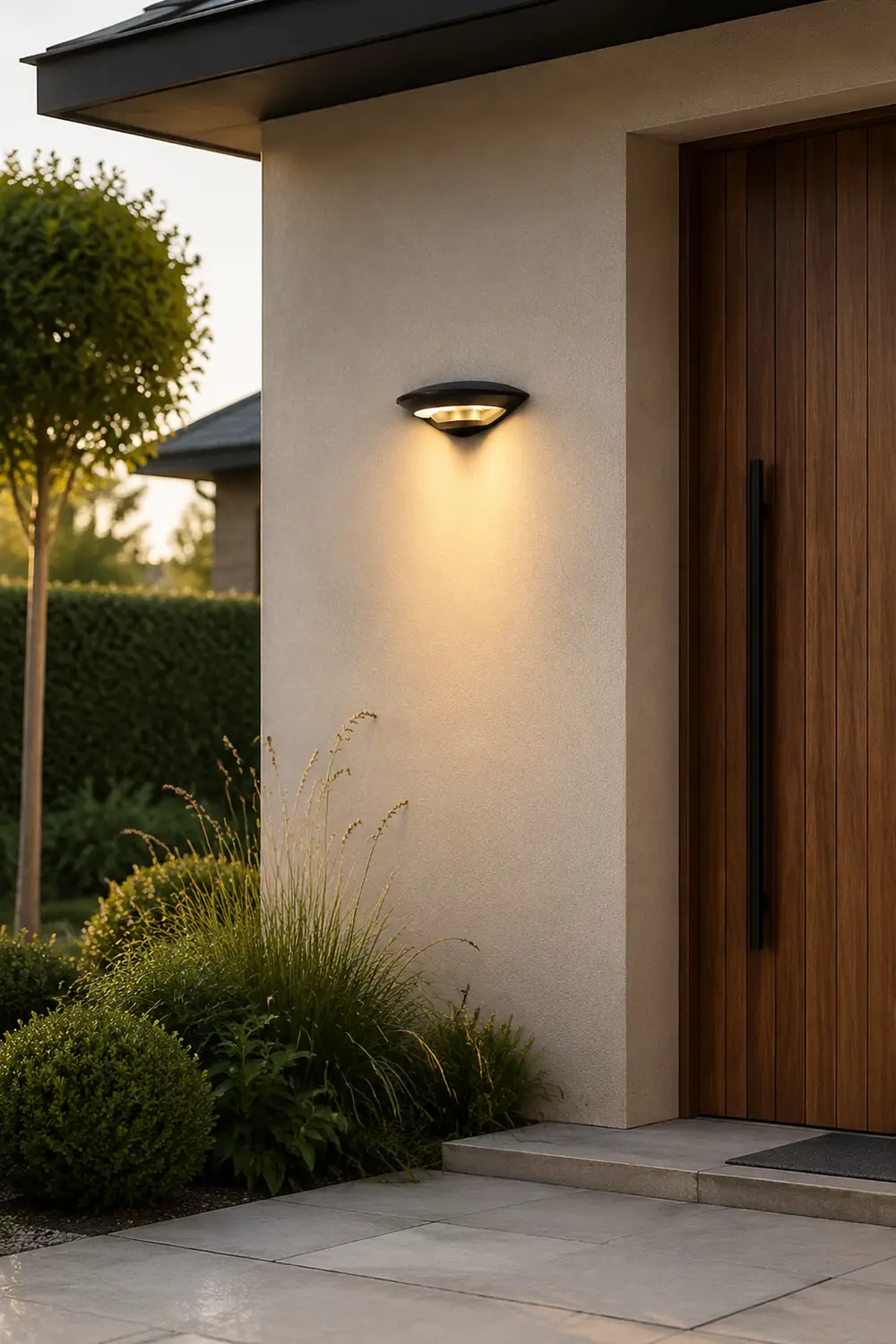 Wasserdichte Fliegende Untertasse Wandleuchte für den Außenbereich mit warmer LED - Lumpaz
