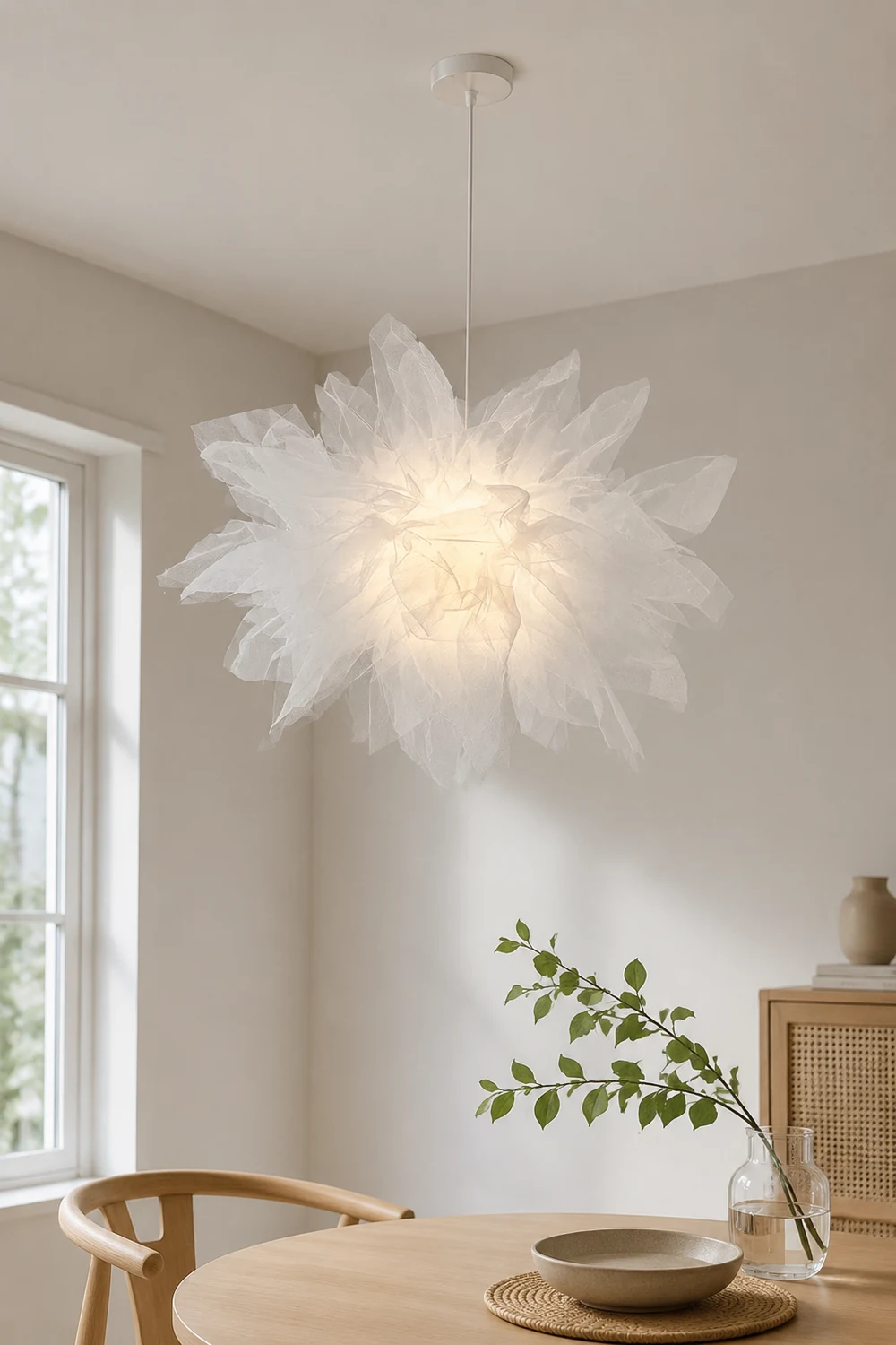 Nordische Mesh Blumenförmige Pendelleuchte aus Stoff für Esszimmer - Lumpaz