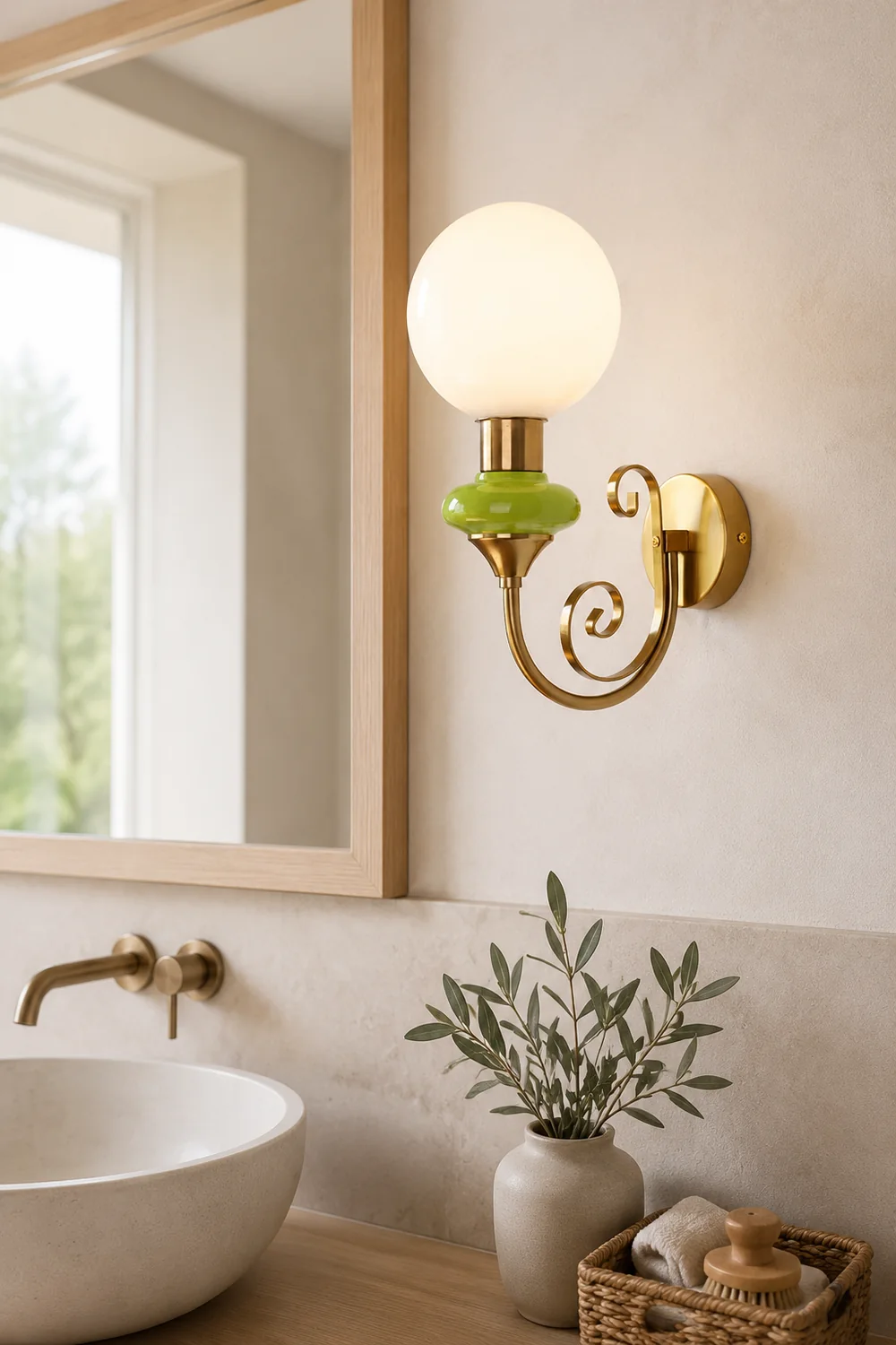 French Retro Glass 1-Light Wall Sconce - Lumpaz