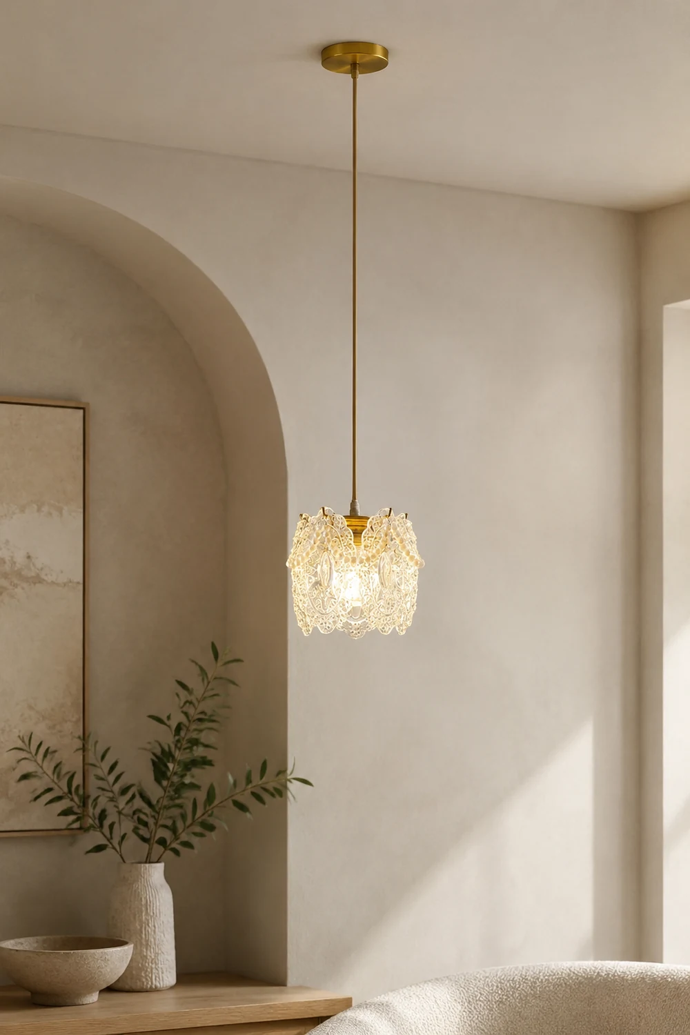 Moderne Luxuriöse Pendelleuchte aus Glas für Schlaf- & Wohnzimmer - Lumpaz