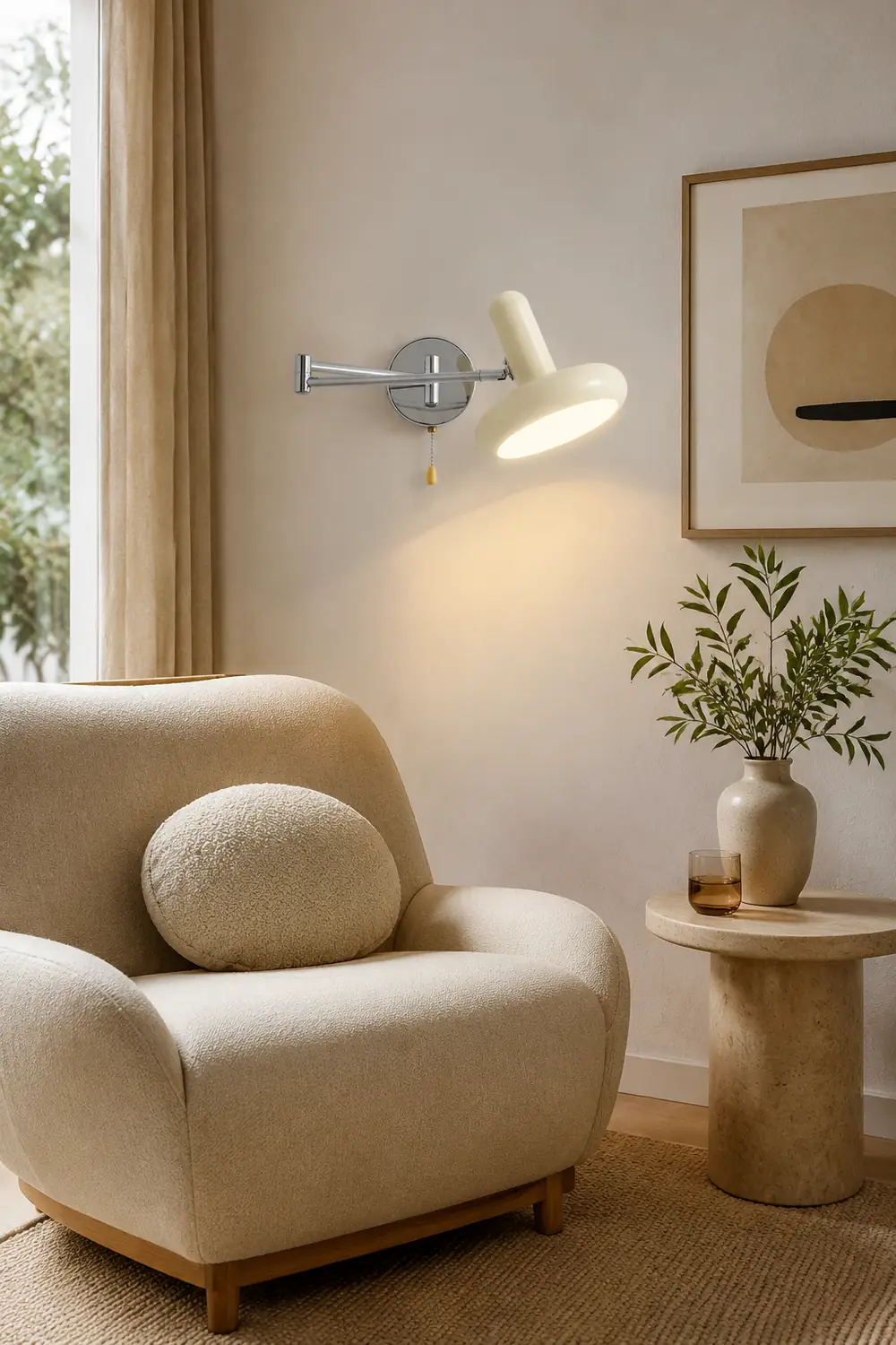 Retro Capsule White Swing Arm Wall Lamp - Lumpaz