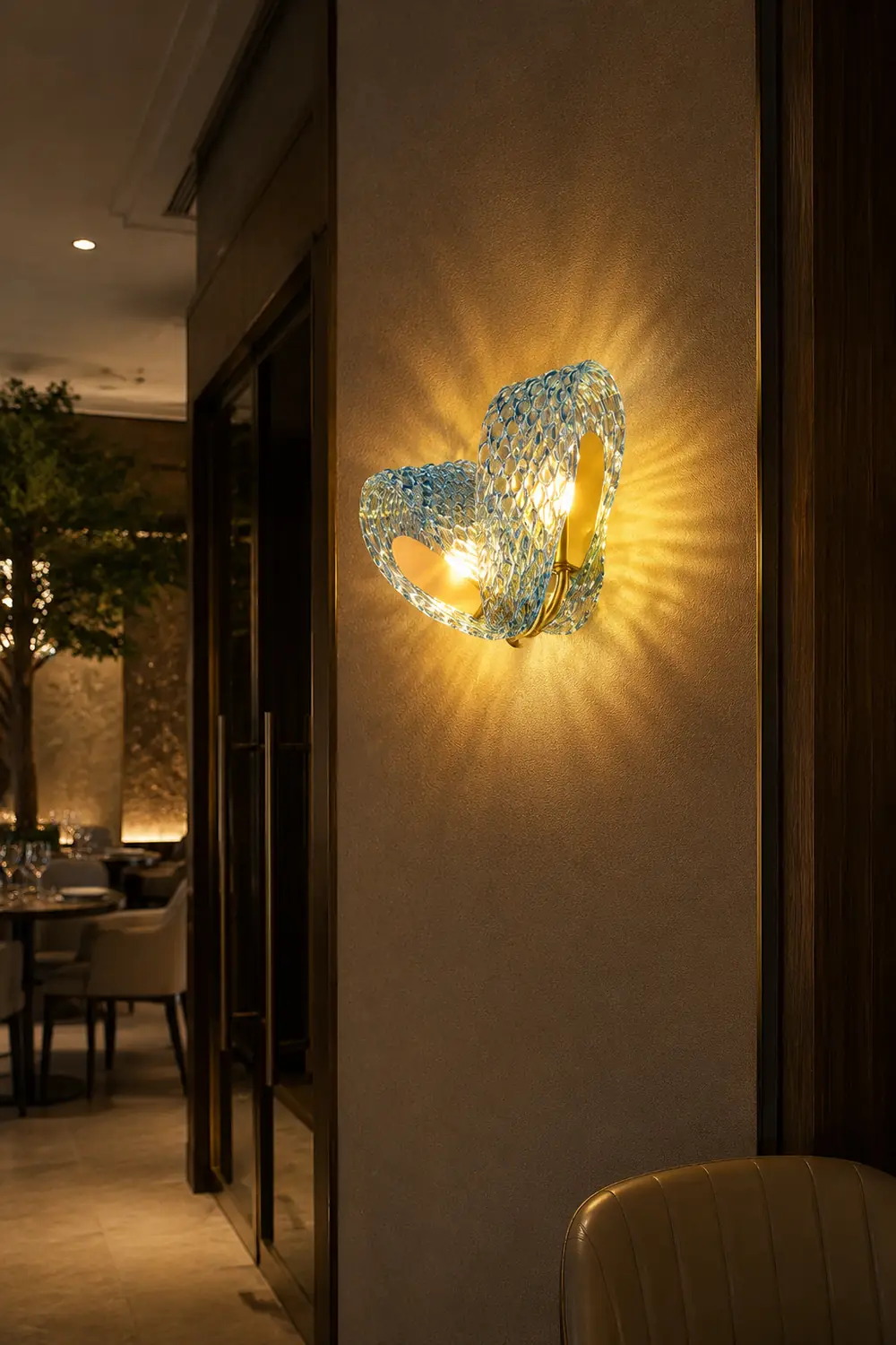 Retro Luxury Glass Blue Wall Lamp - Lumpaz
