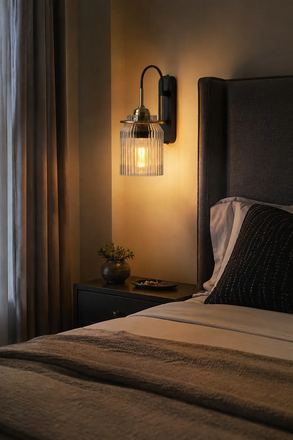 Industria Glass Shade Funnel Wall Lamps - Lumpaz