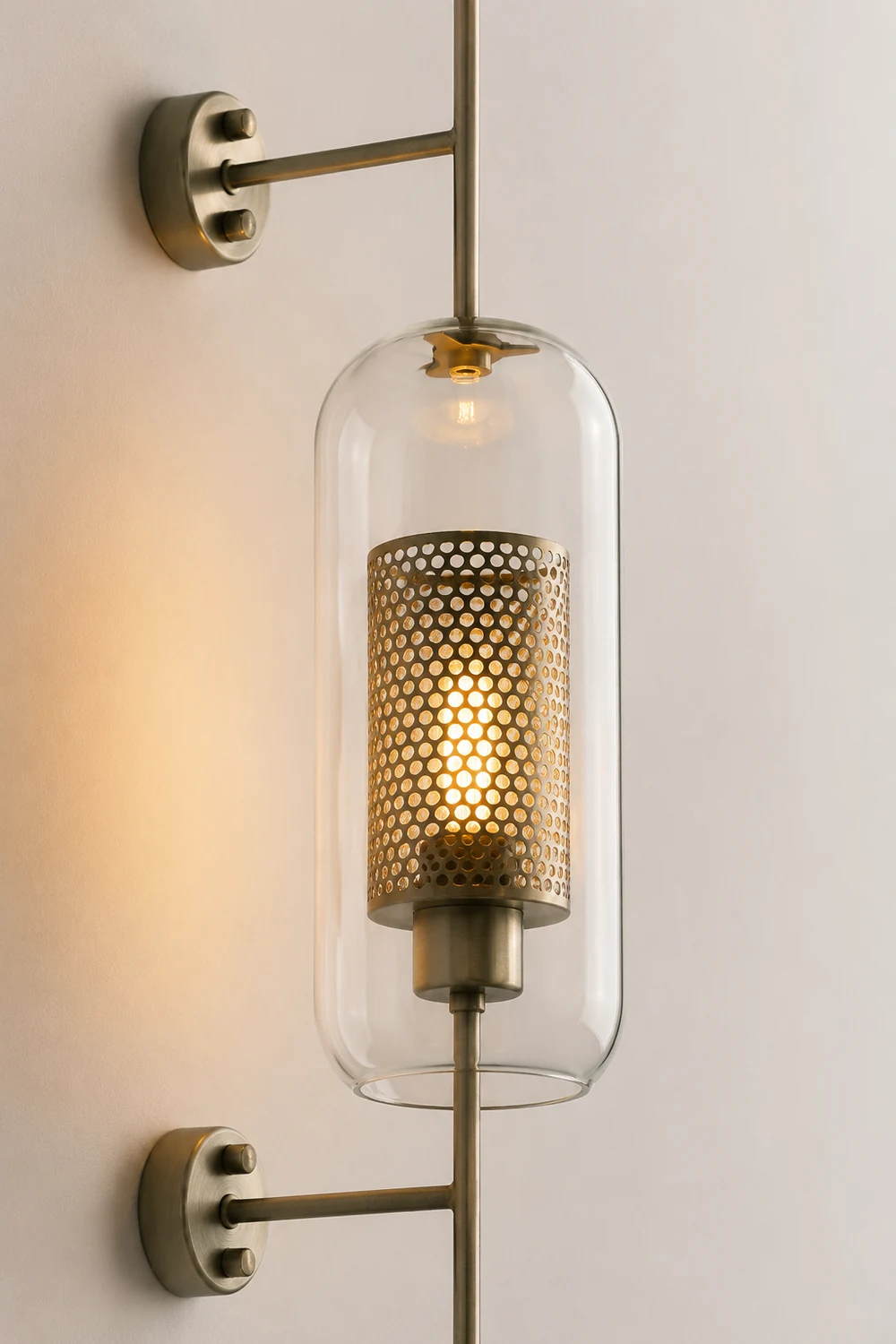 Modern Glass Golden Wall Ball Light Bedside Sconce - Lumpaz
