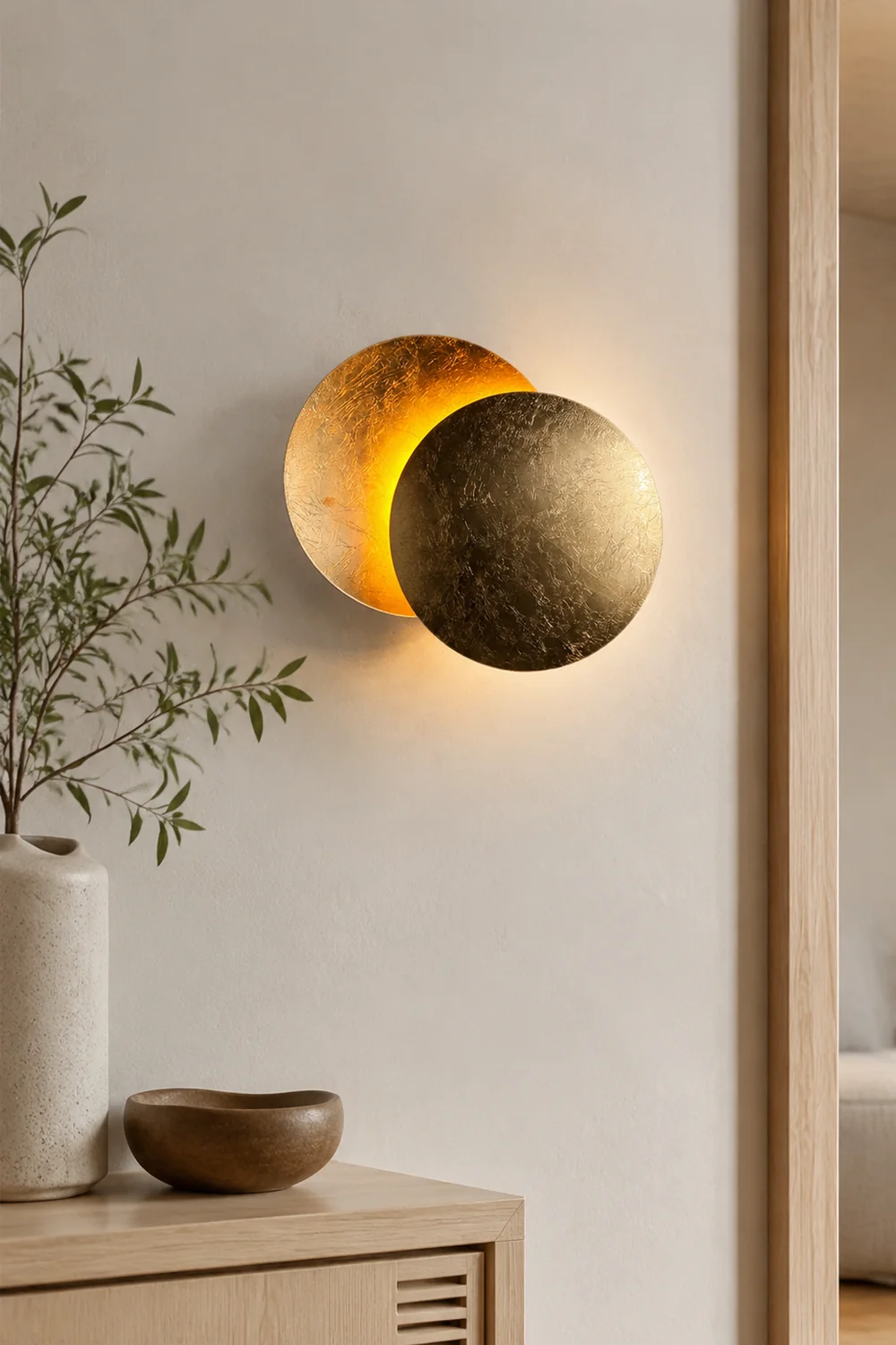 Modern Round Circle Creative Rotating Wall Light - Lumpaz