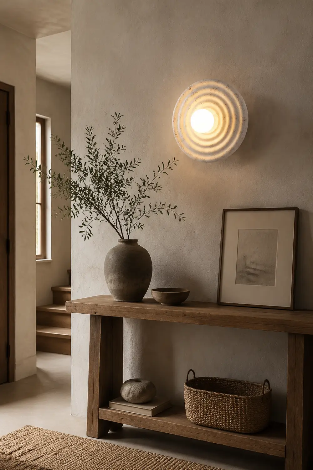 Wabi-sabi Round Circle Indoor Wall Lamp - Lumpaz