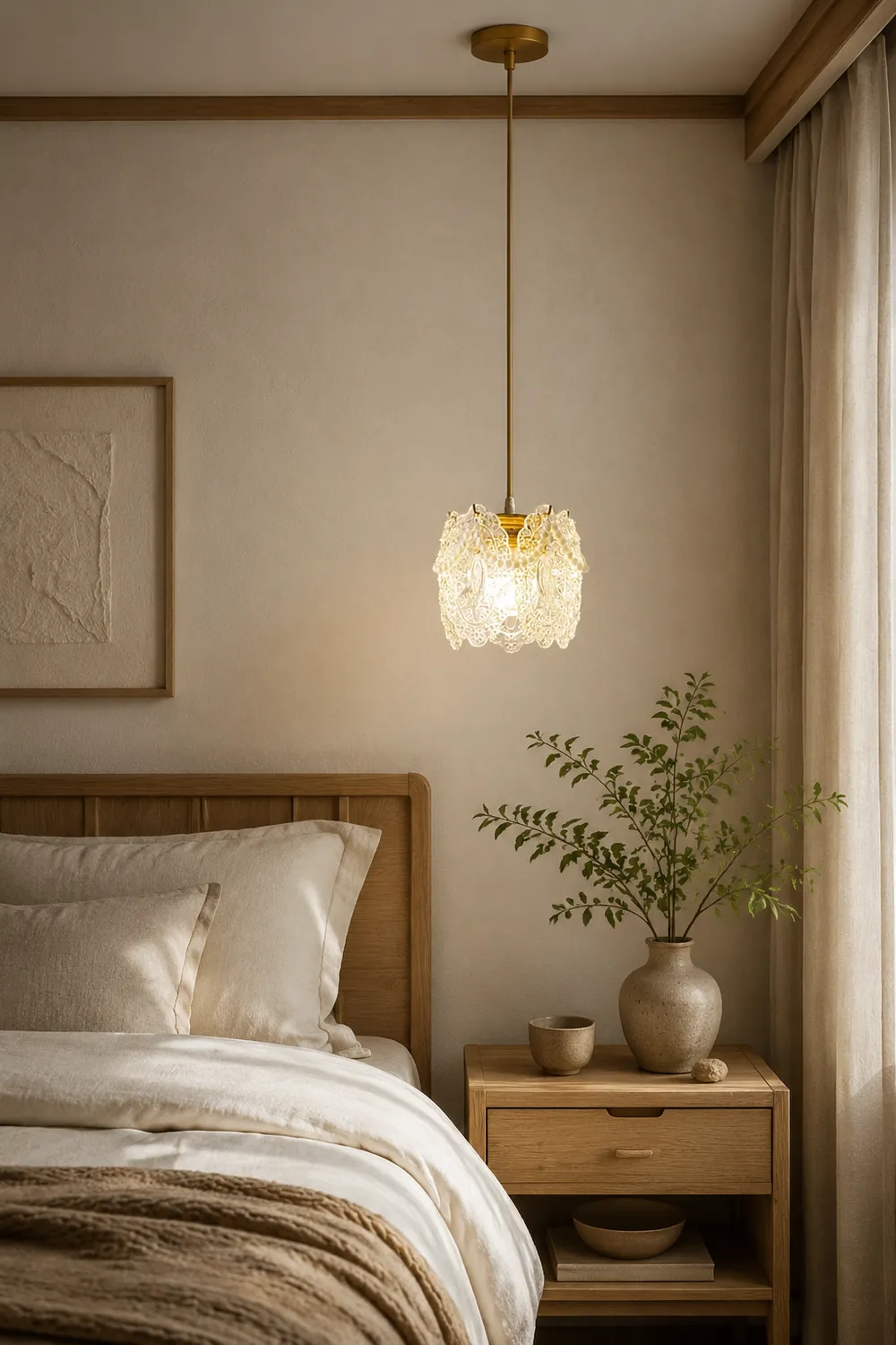 Moderne Luxuriöse Pendelleuchte aus Glas für Schlaf- & Wohnzimmer - Lumpaz