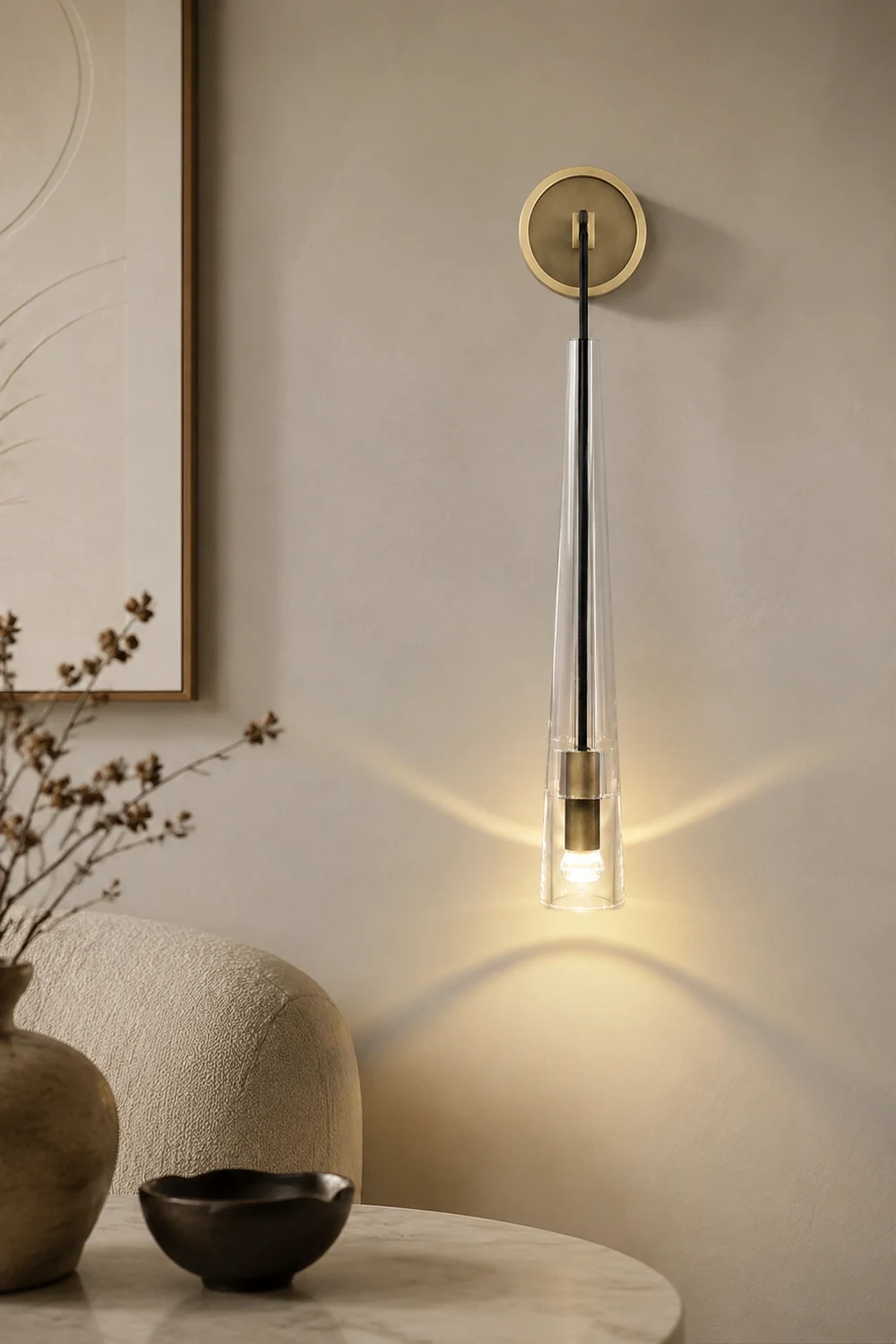 Modern Black Golden Hanging Suspended Wall Light - Lumpaz