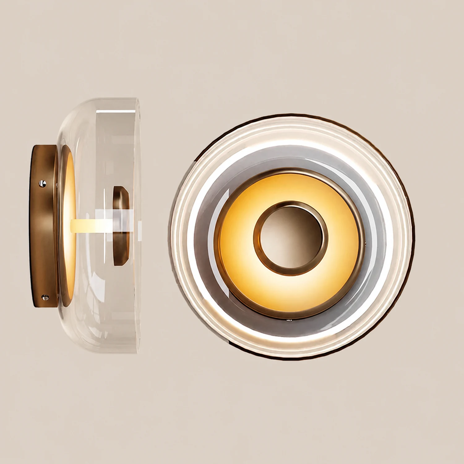 Glass Bowl Bedroom Bedside Wall Light - Lumpaz