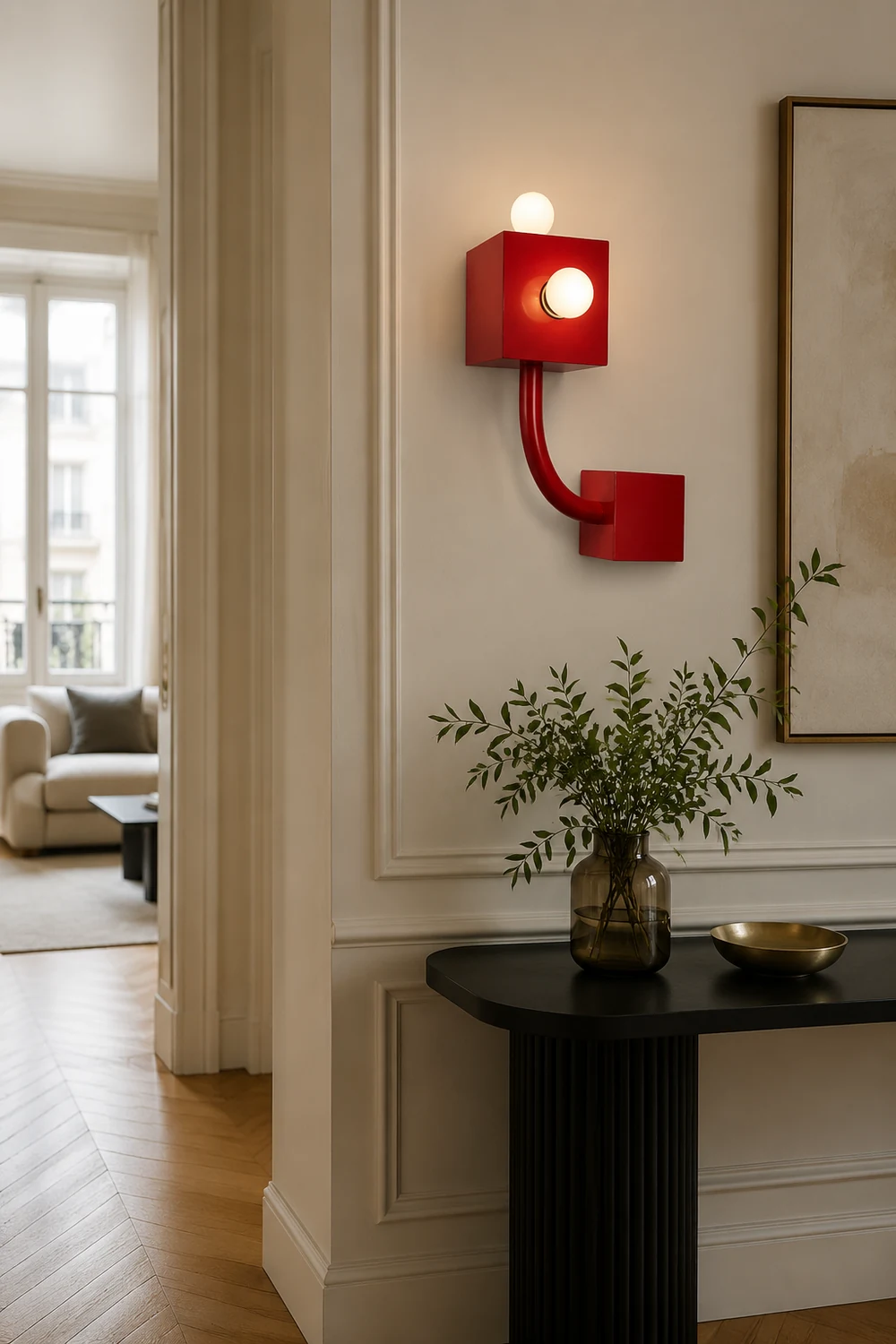 Vintage Metal Red Wall Lamp - Lumpaz