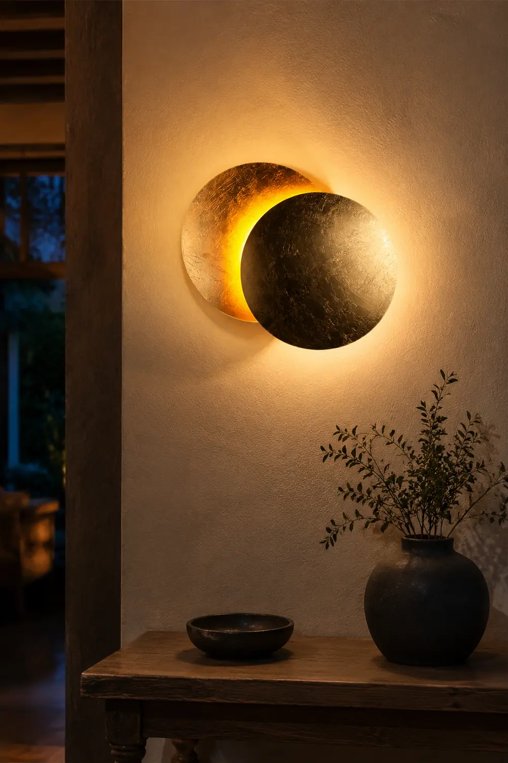 Modern Round Circle Creative Rotating Wall Light - Lumpaz