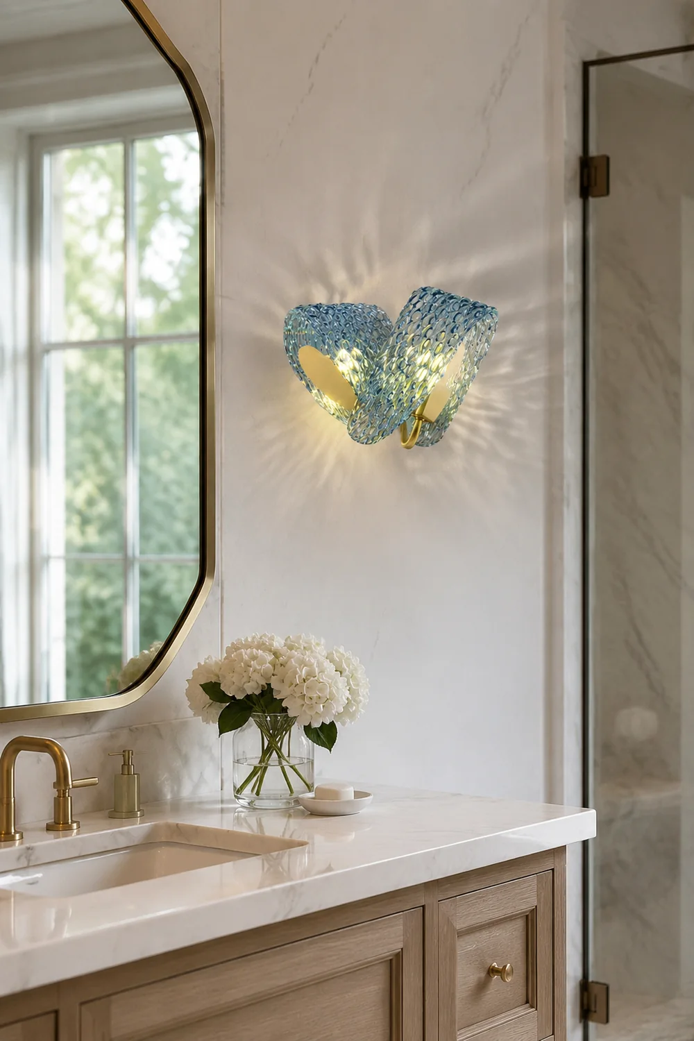 Retro Luxury Glass Blue Wall Lamp - Lumpaz