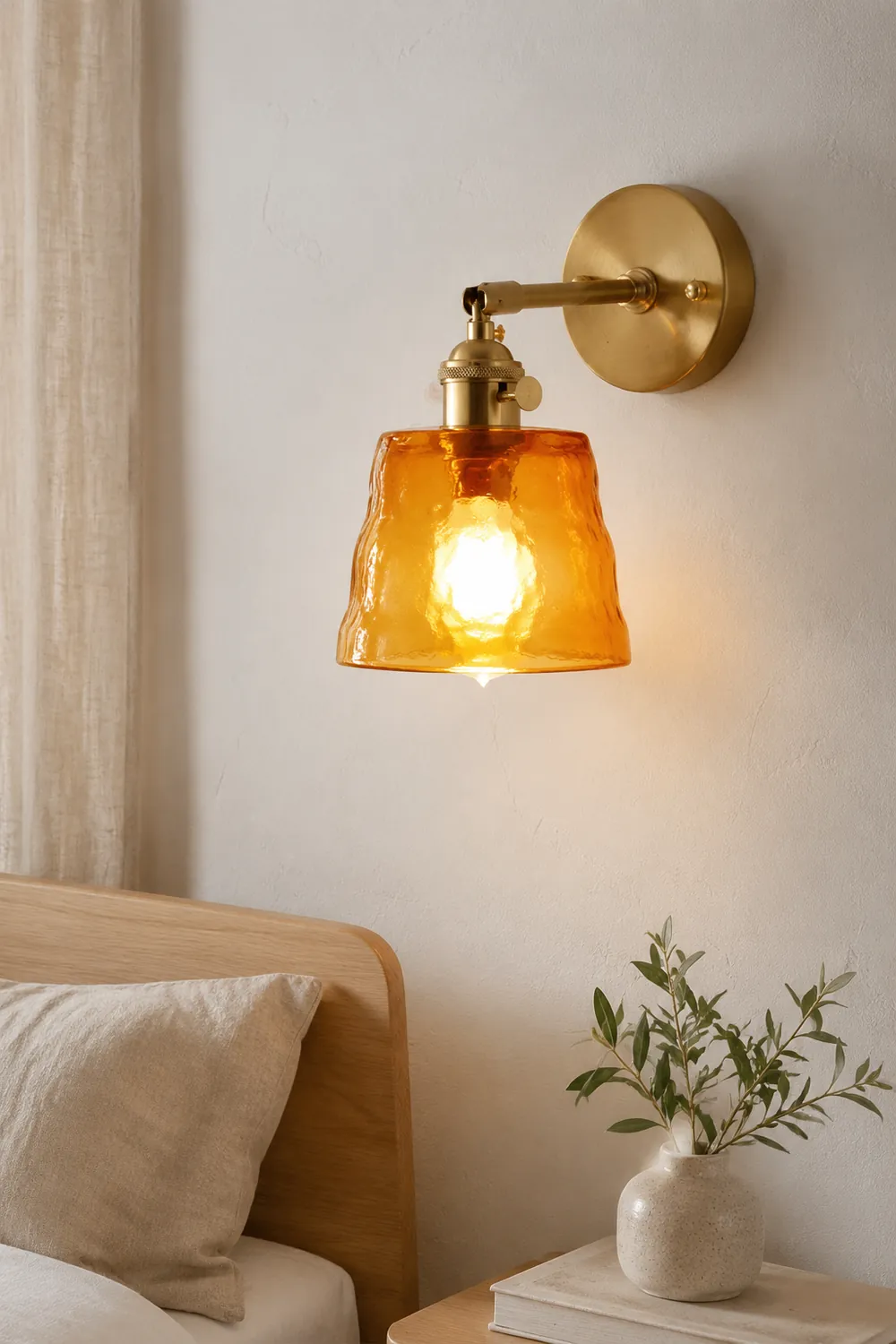 Vintage Glass Adjustable Wall Sconce - Lumpaz