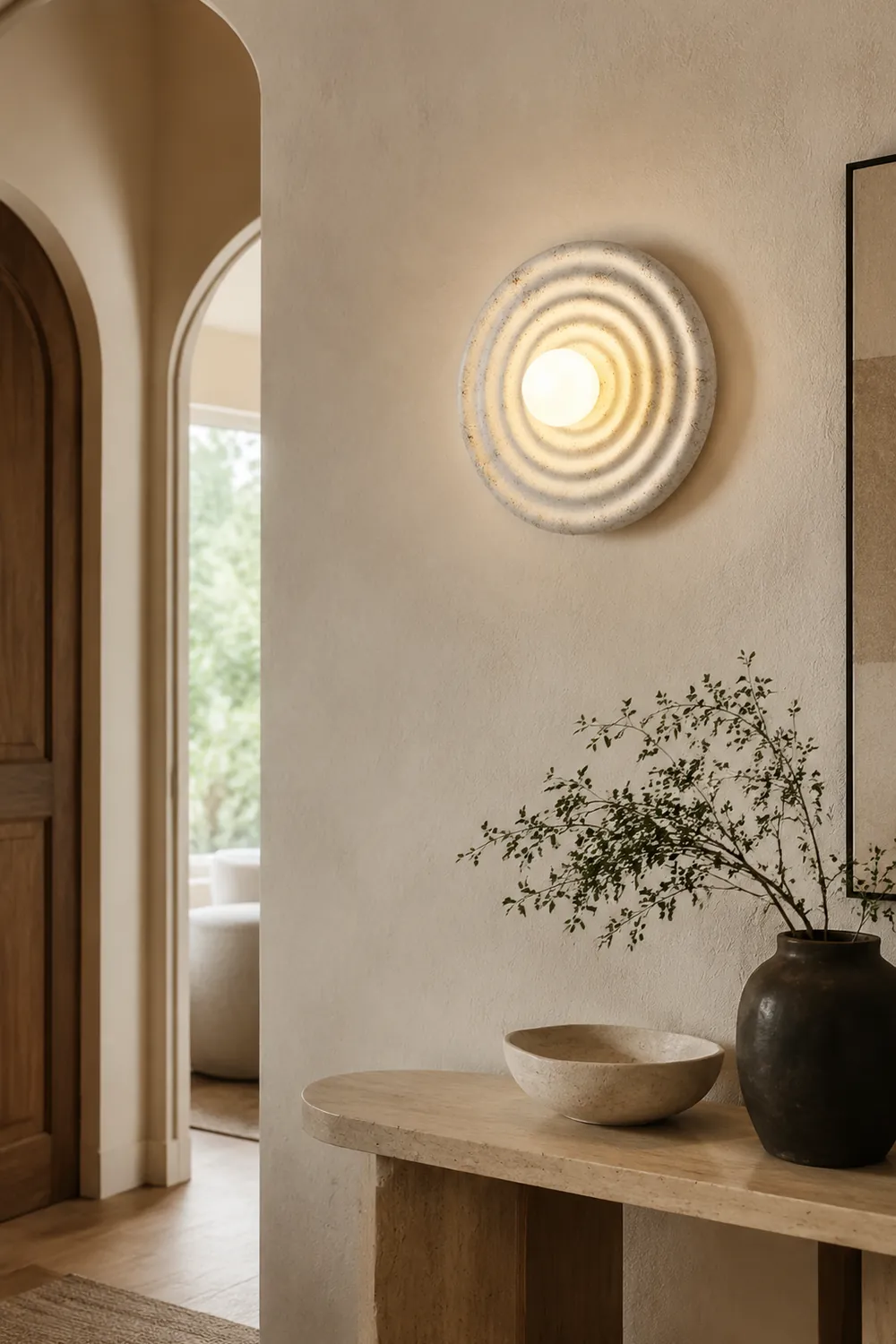 Wabi-sabi Round Circle Indoor Wall Lamp - Lumpaz
