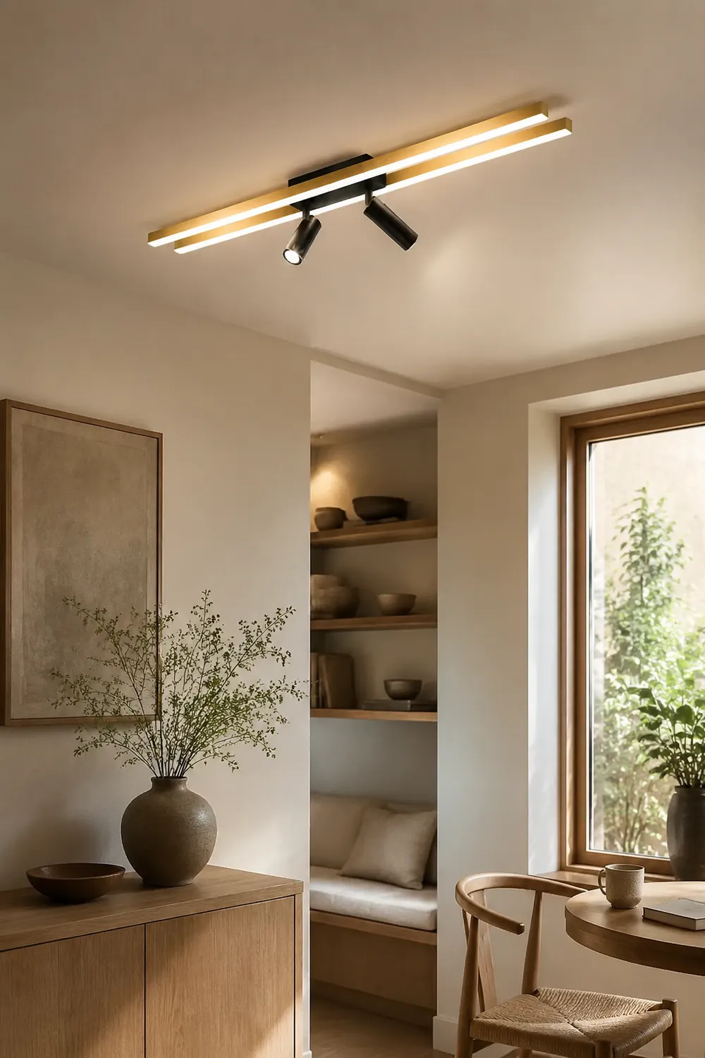 Haney Moderne LED Deckenleuchte mit Strahler für Korridor, Wohnzimmer - Lumpaz
