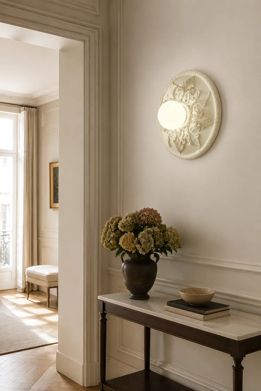 French Style Glass Milky Coffee Wall Light Sconces - Lumpaz