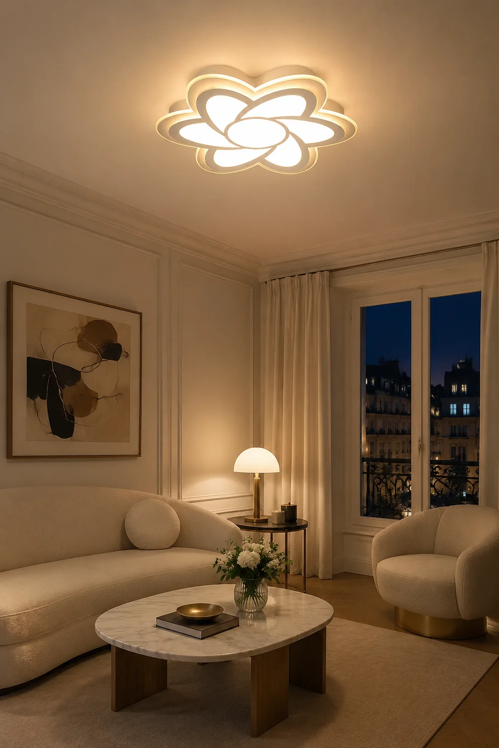 Hana Moderne Blumenförmige LED Deckenleuchte für Schlafzimmer, Wohnzimmer - Lumpaz