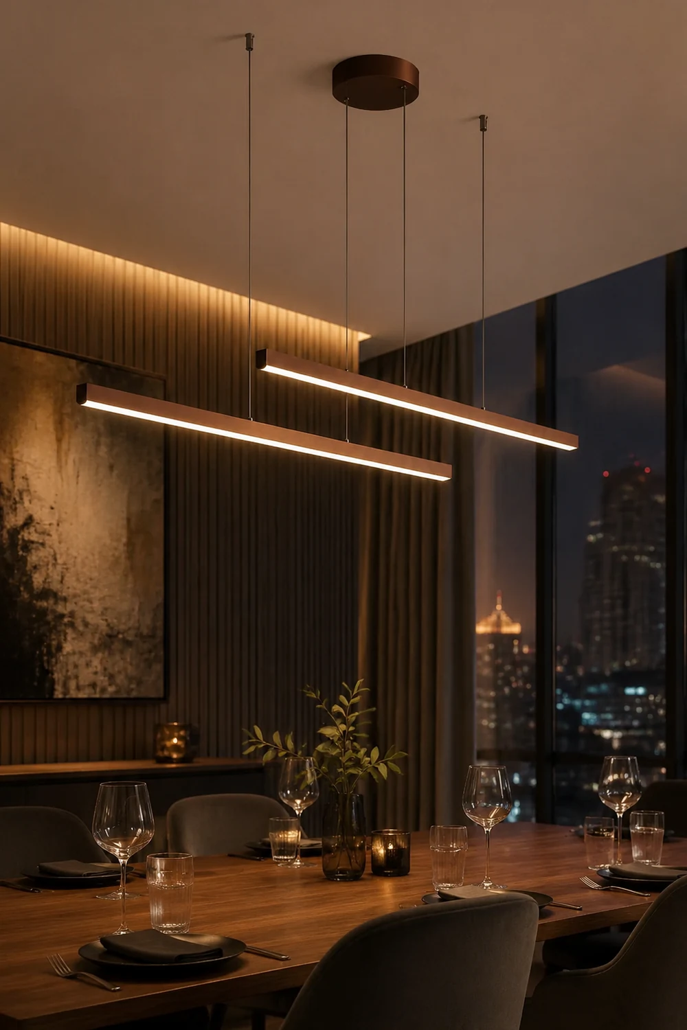 Edge Minimalistische Streifen LED Pendelleuchte für Esszimmer - Lumpaz