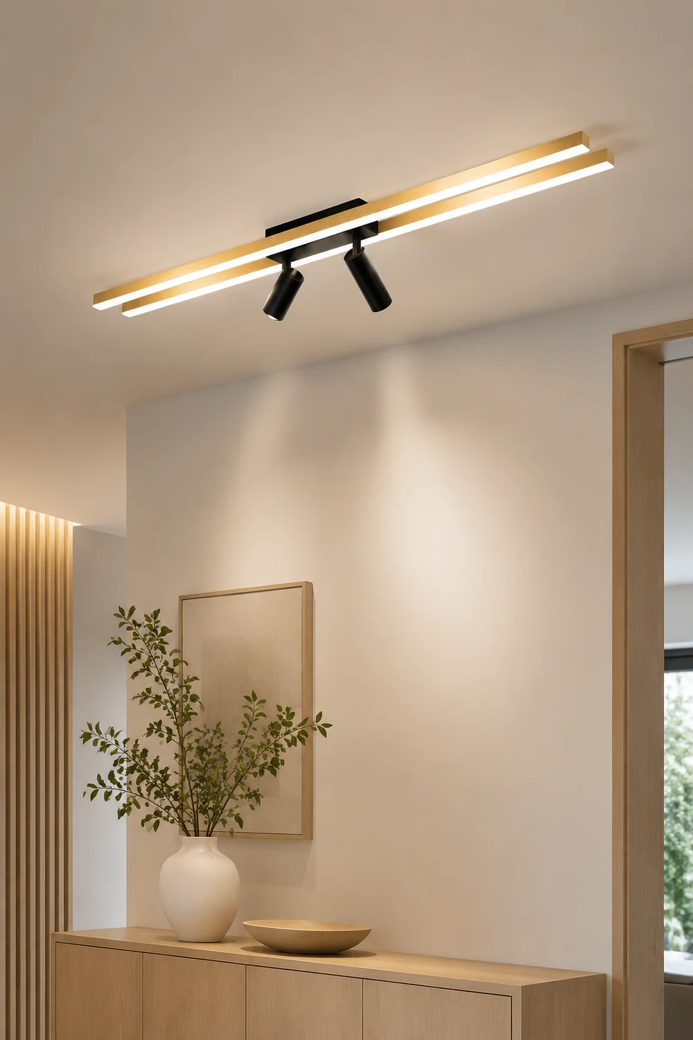 Haney Moderne LED Deckenleuchte mit Strahler für Korridor, Wohnzimmer - Lumpaz