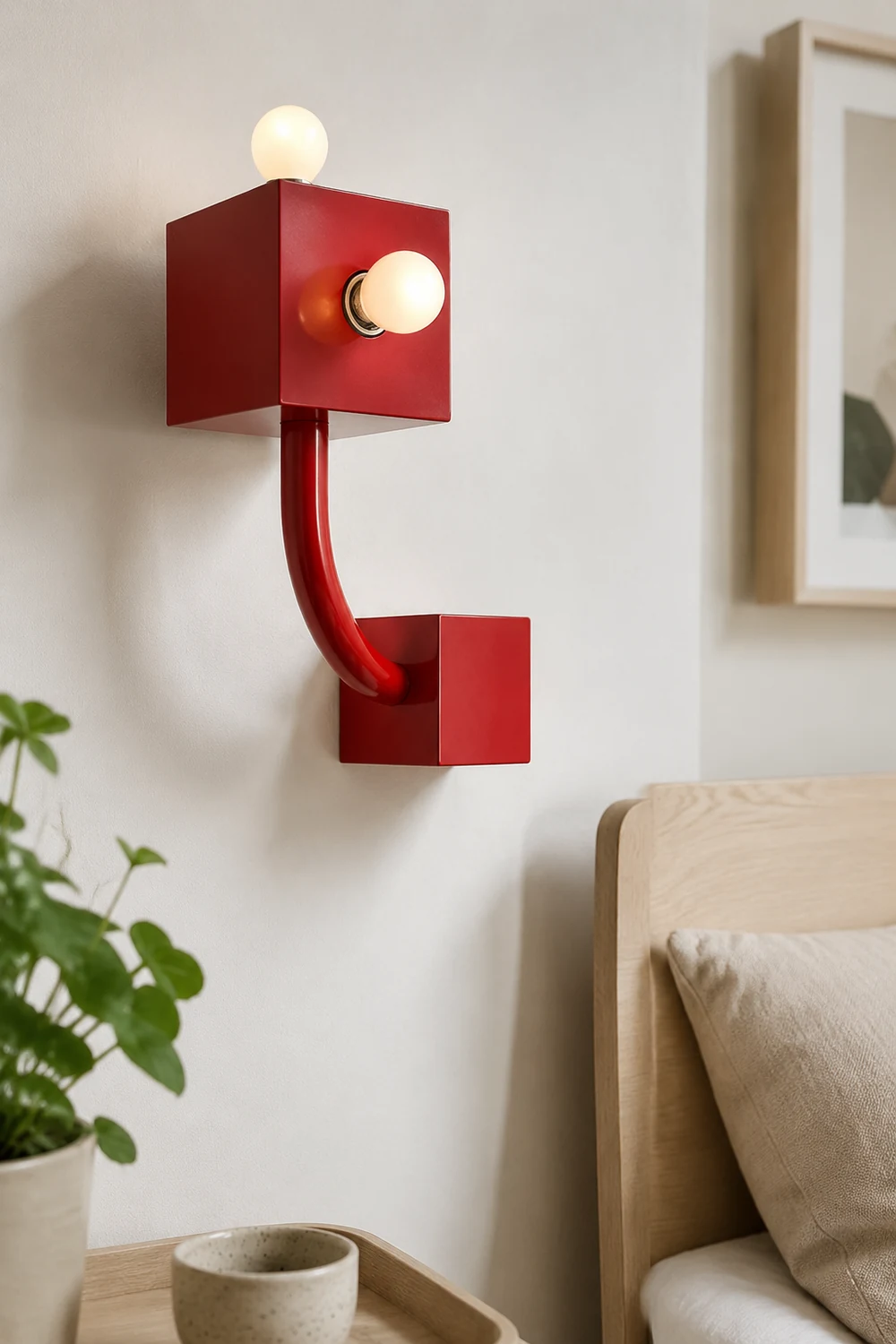 Vintage Metal Red Wall Lamp - Lumpaz