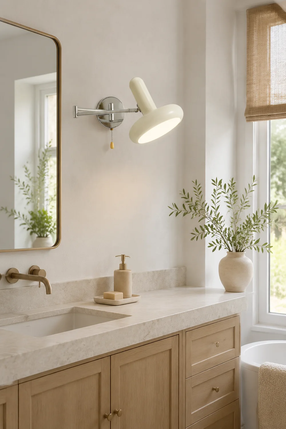 Retro Capsule White Swing Arm Wall Lamp - Lumpaz