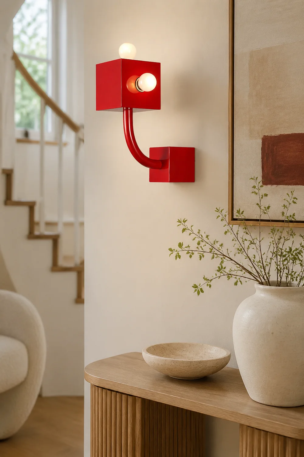 Vintage Metal Red Wall Lamp - Lumpaz