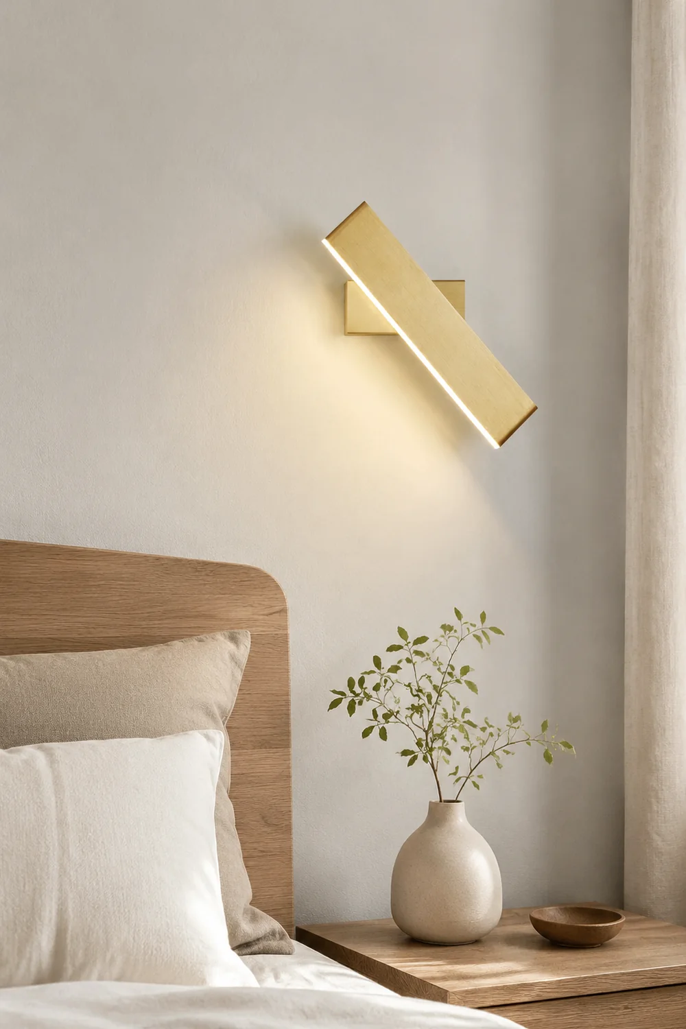 Minimalistische LED Wandleuchte aus Aluminium für Schlafzimmer - Lumpaz