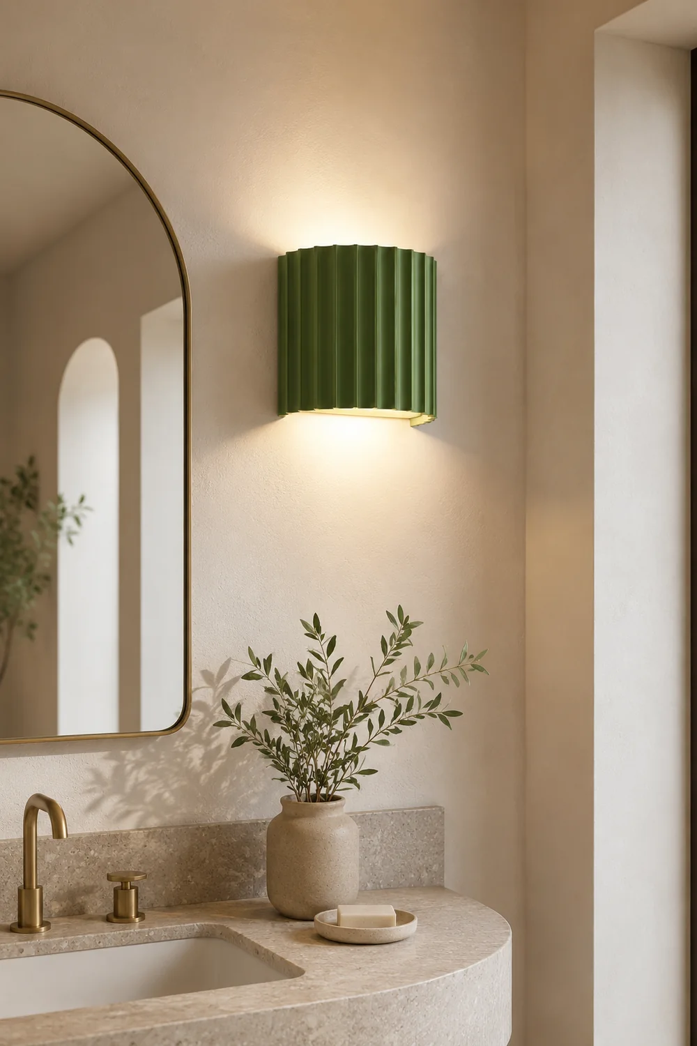 Modern Half-Circle Resin Wall Sconce For Living Room - Lumpaz