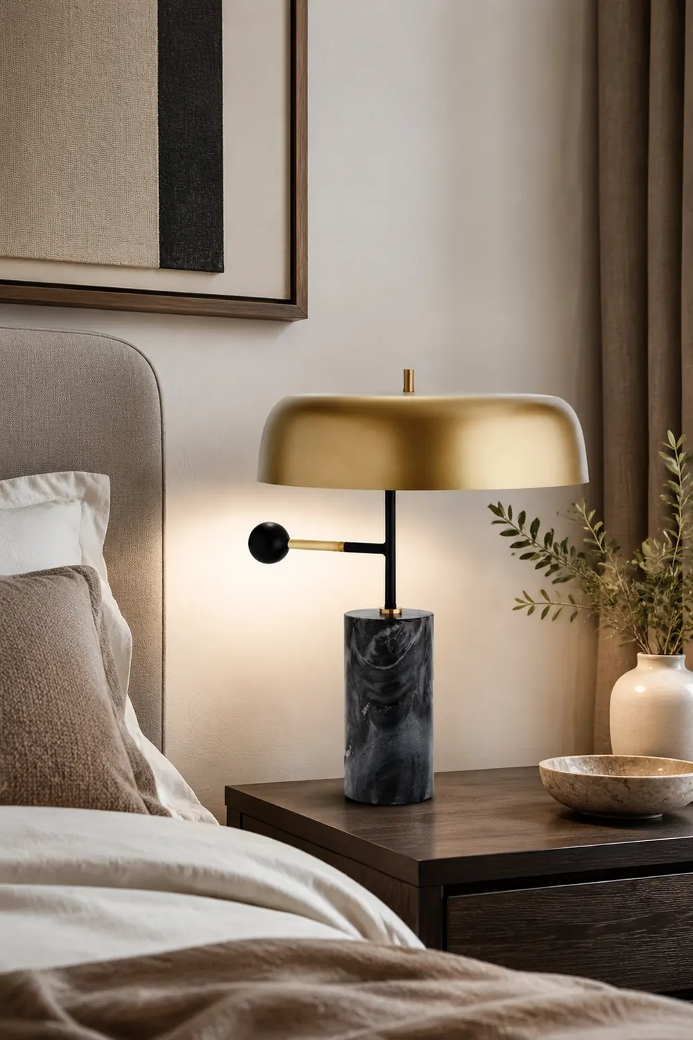 Modern Tall Black Table Lamp Design Beside Lamp - Lumpaz
