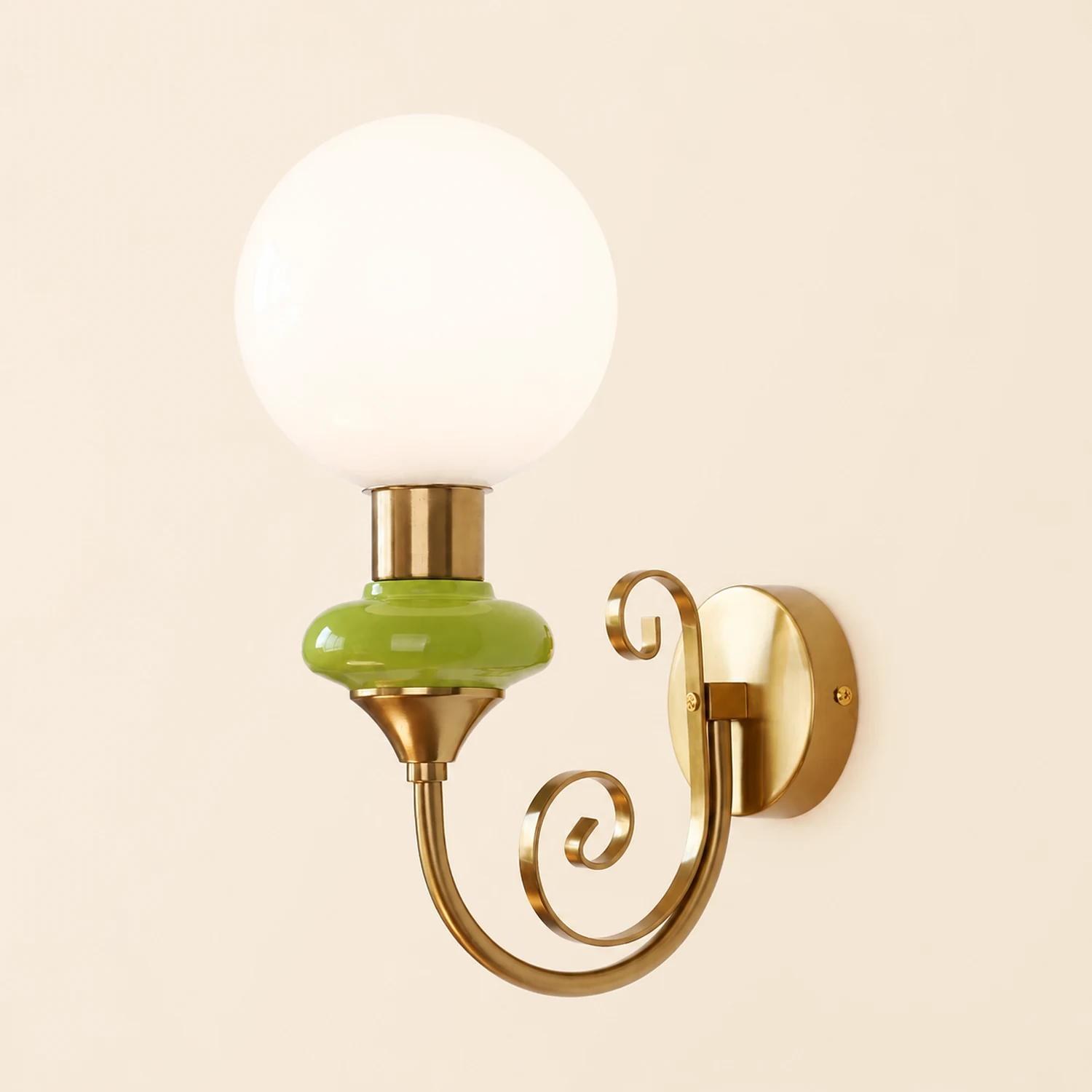 French Retro Glass 1-Light Wall Sconce - Lumpaz