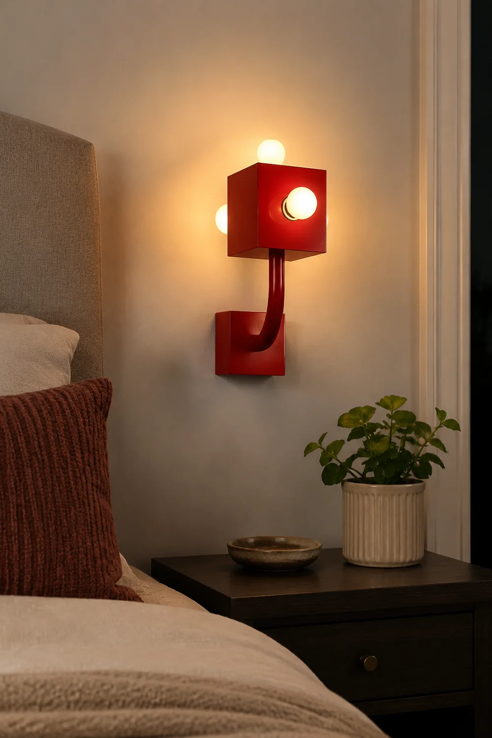 Vintage Metal Red Wall Lamp - Lumpaz