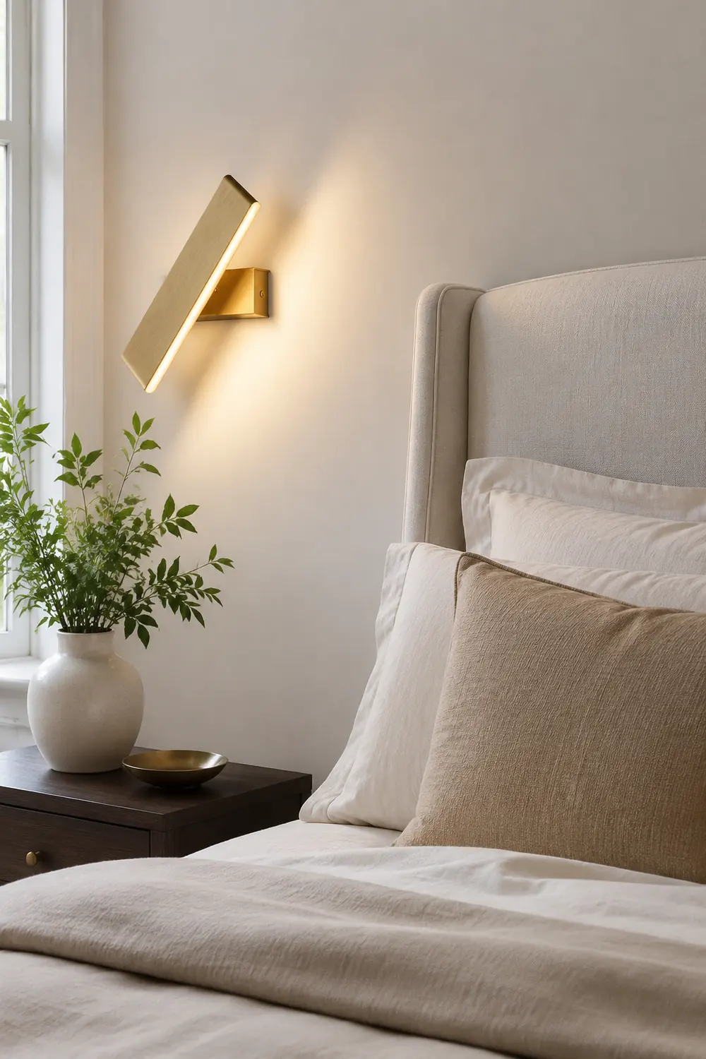 Minimalistische LED Wandleuchte aus Aluminium für Schlafzimmer - Lumpaz