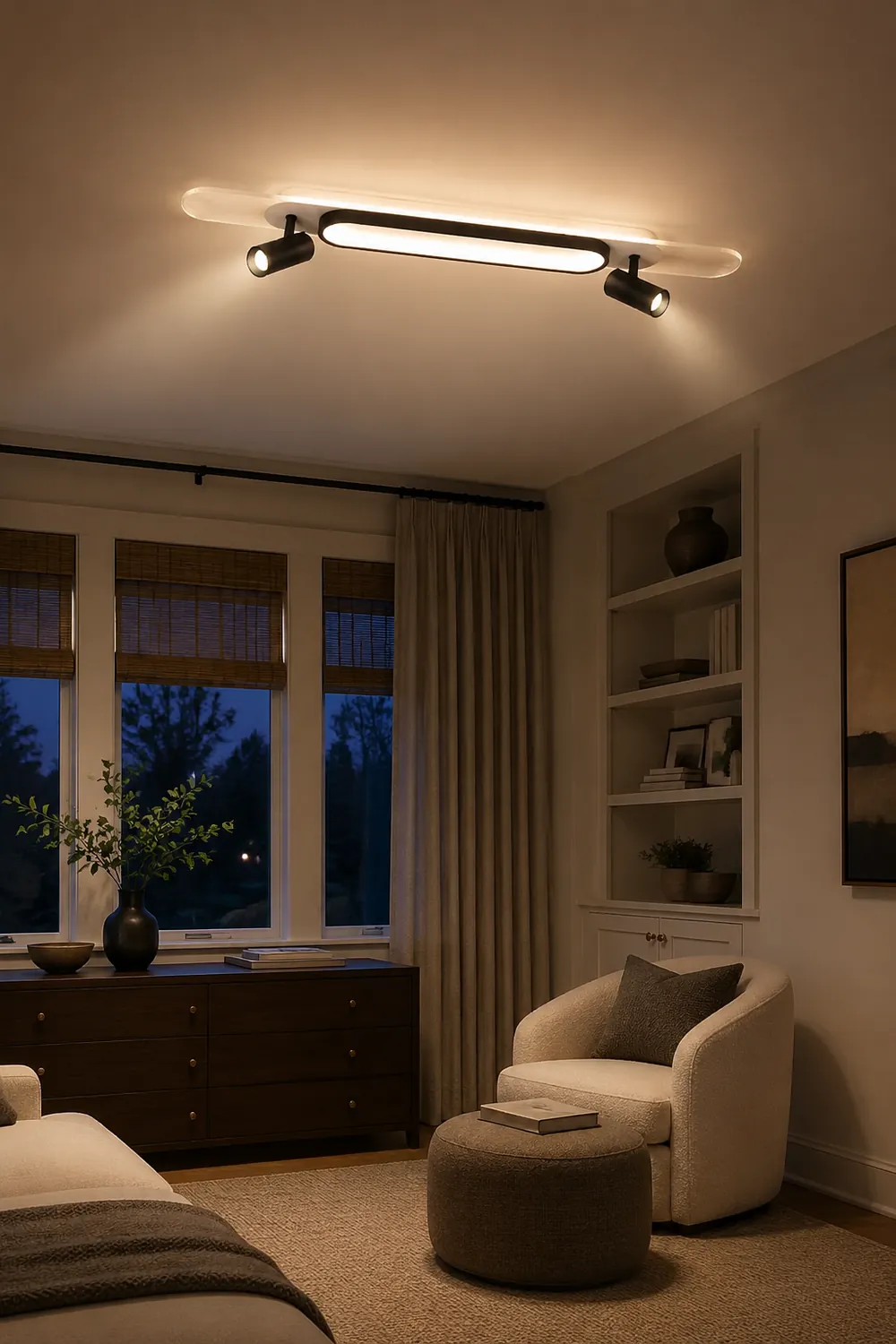Haney Moderne Dimmbare LED Deckenleuchte mit Strahler für Büro & Esszimmer - Lumpaz