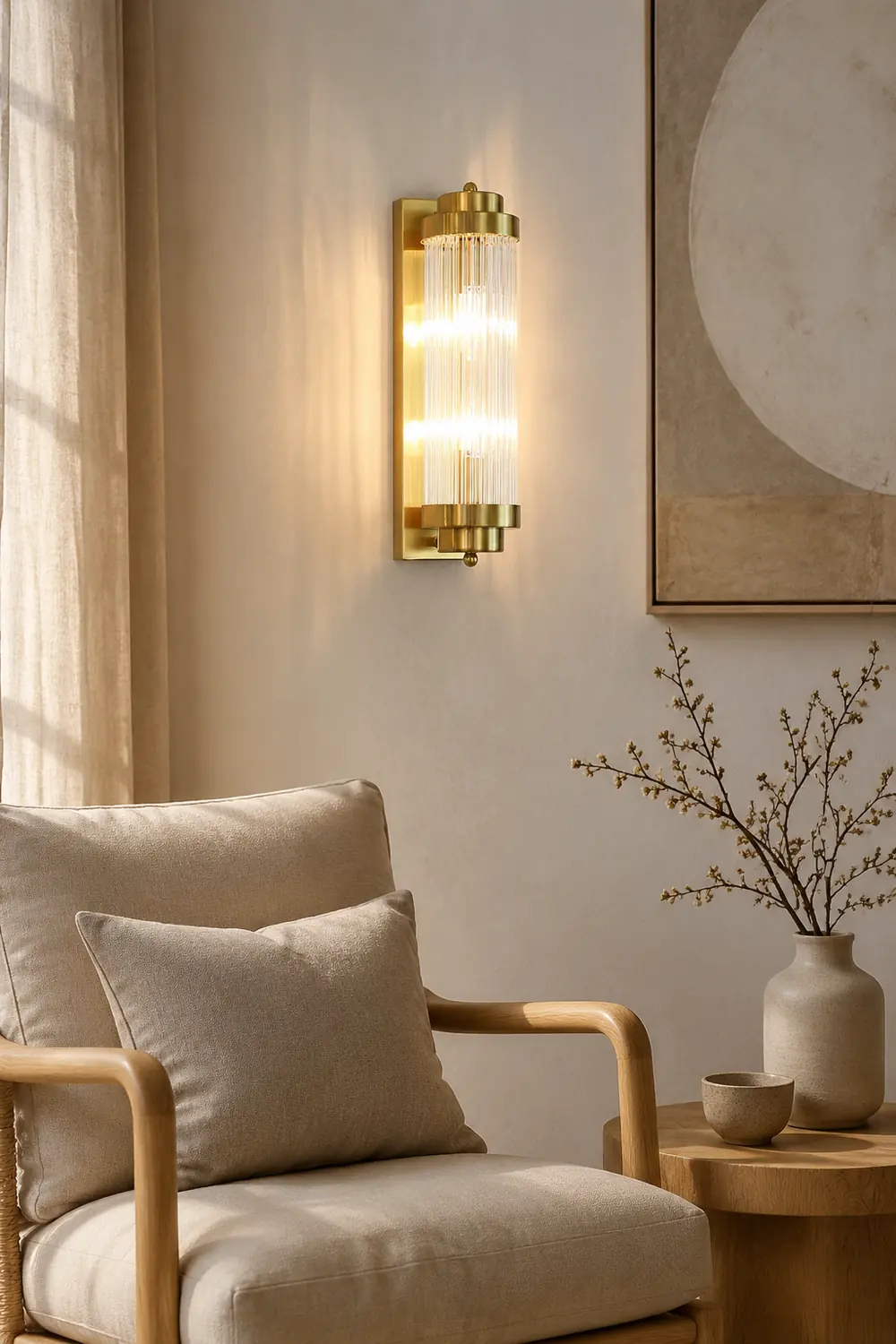Crystal Pillar Metal Wall Lamp - Lumpaz