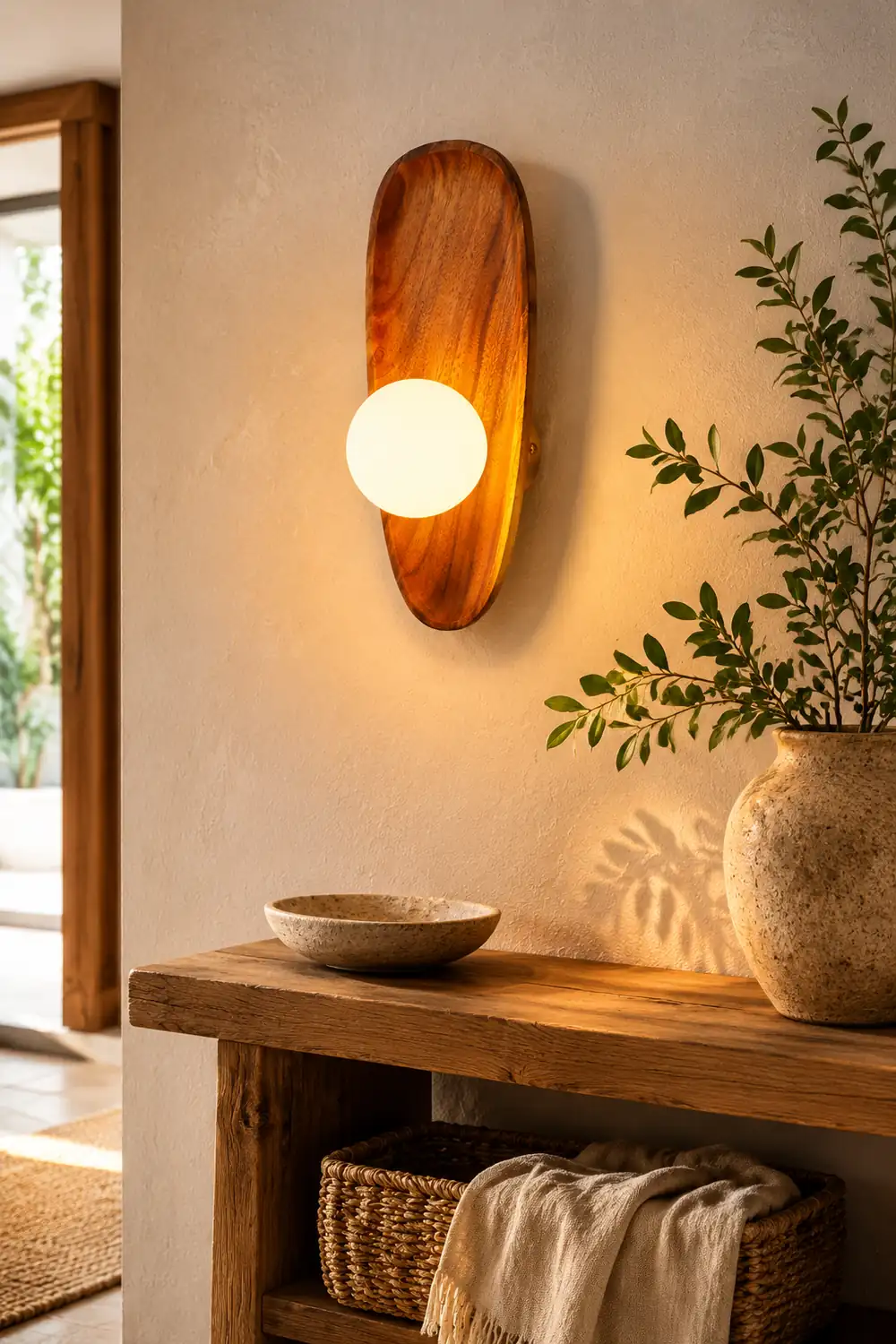 Minimalist Solid Wood Wall Sconce - Lumpaz