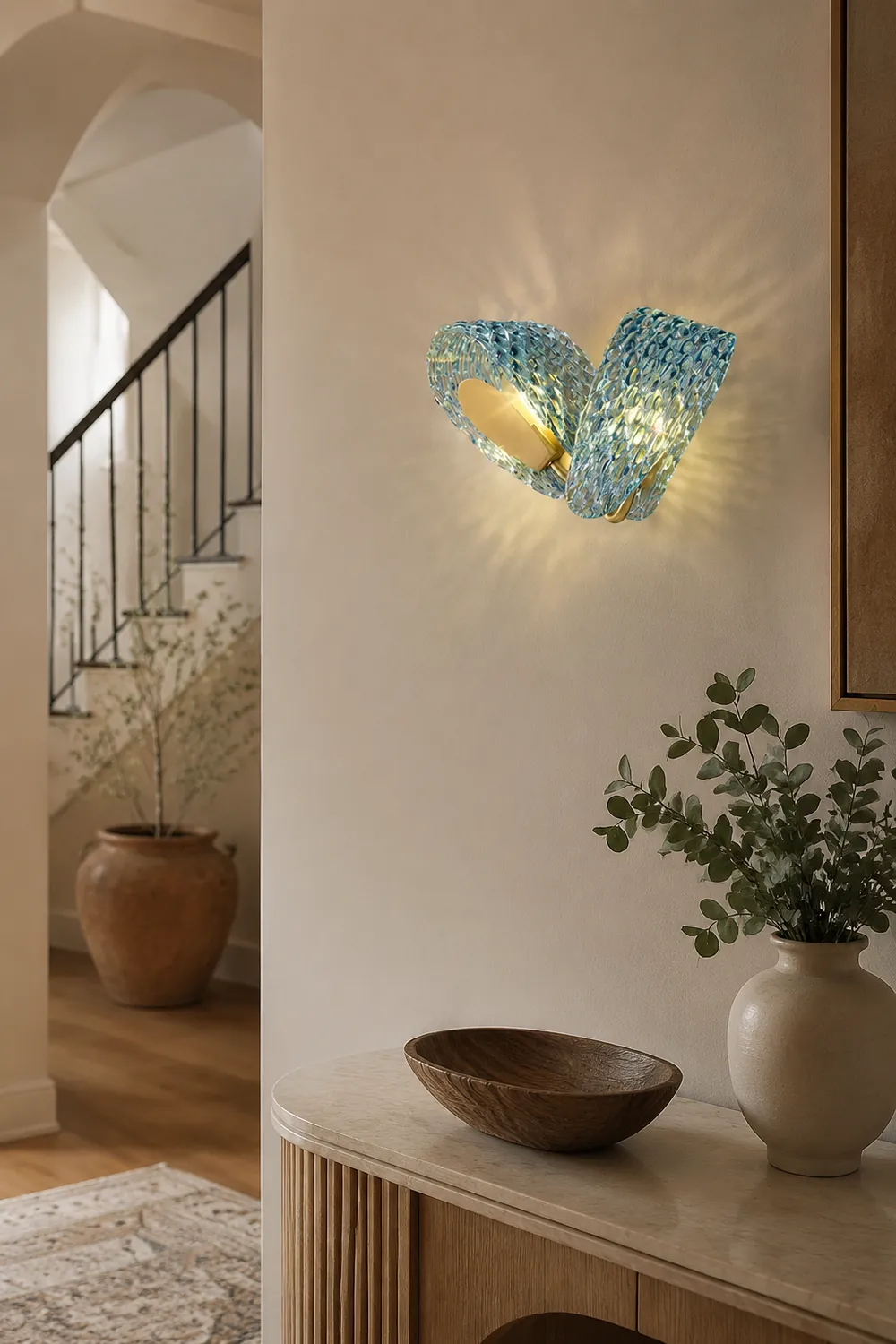 Retro Luxury Glass Blue Wall Lamp - Lumpaz