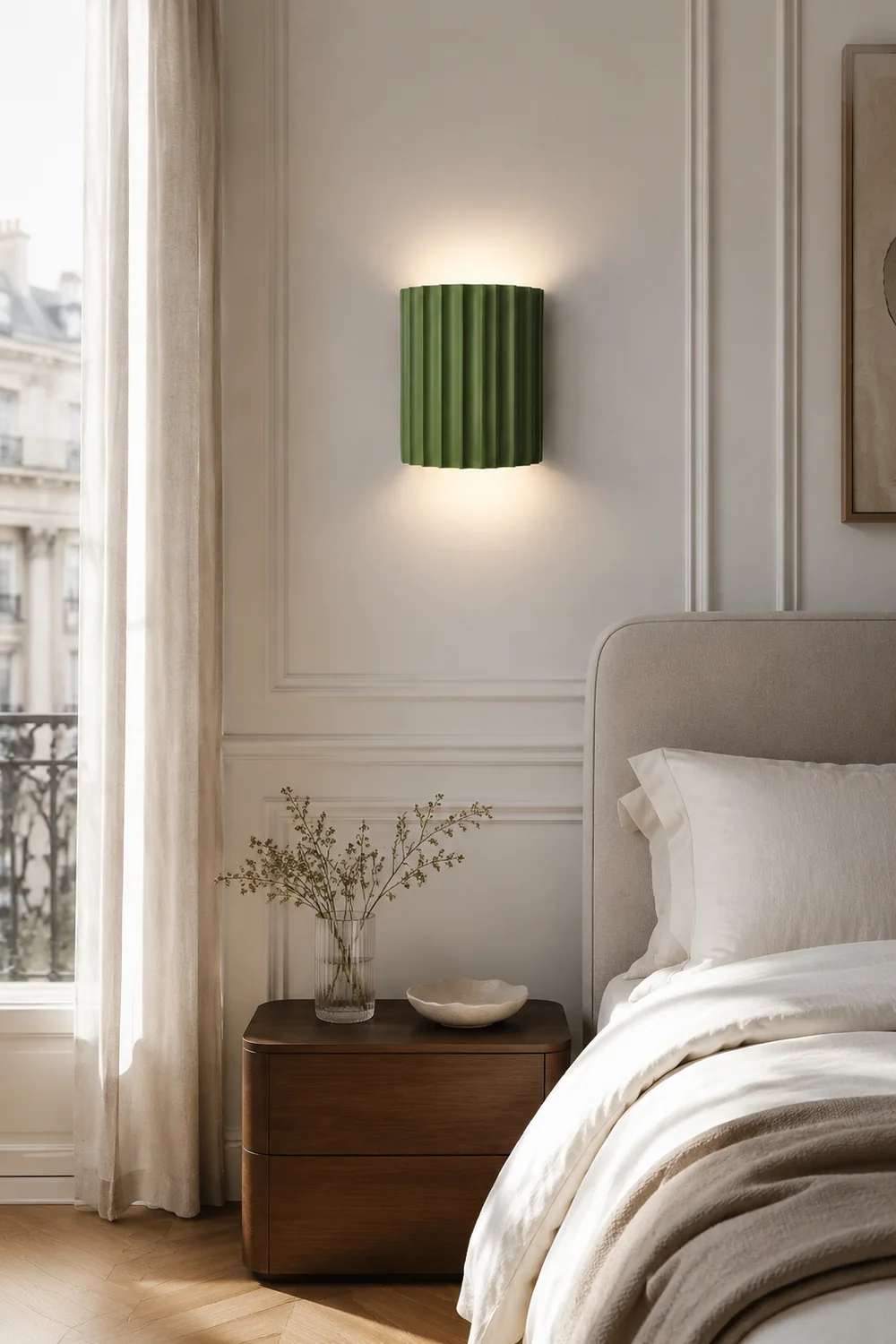 Modern Half-Circle Resin Wall Sconce For Living Room - Lumpaz