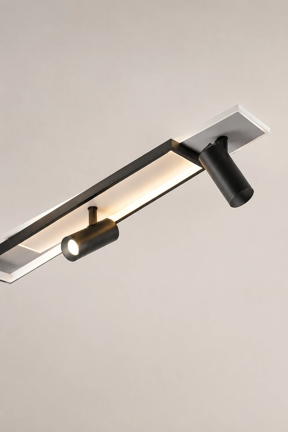 Haney LED-Deckenleuchte mit Strahler, schlicht, modern, schwarz - Lumpaz