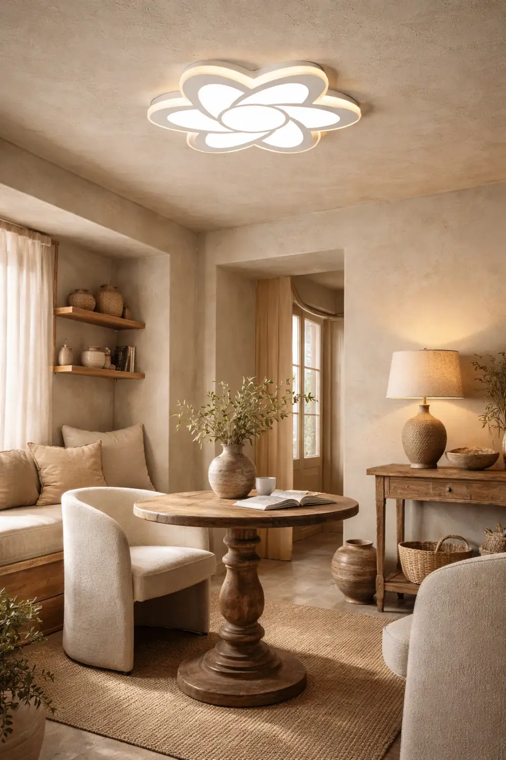 Hana Moderne Blumenförmige LED Deckenleuchte für Schlafzimmer, Wohnzimmer - Lumpaz
