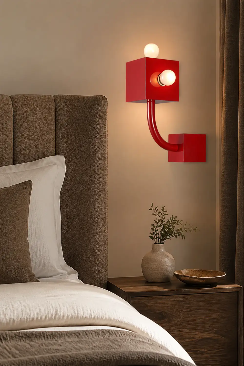 Vintage Metal Red Wall Lamp - Lumpaz