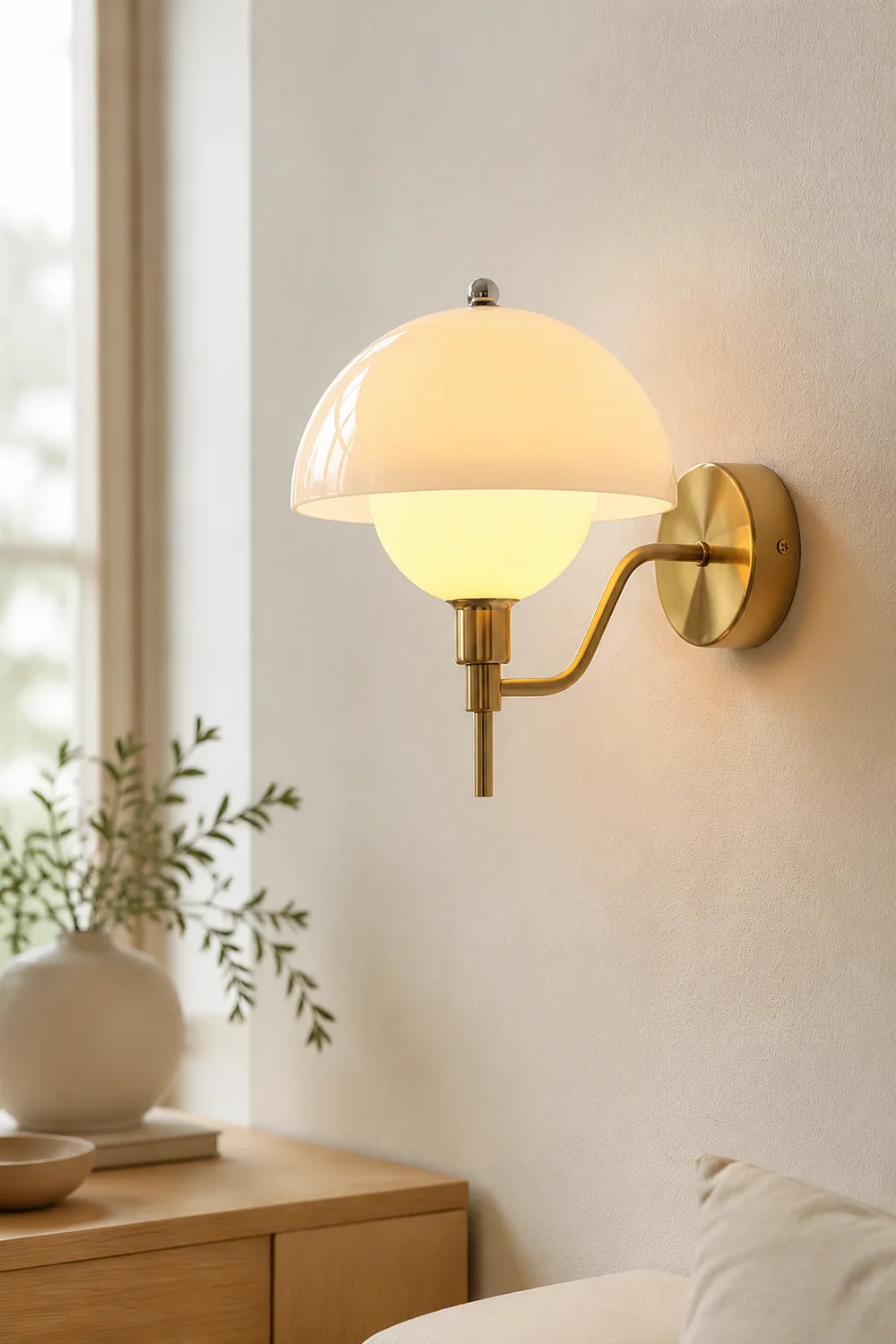 French Mushroom Glass Wall Lamp - Lumpaz