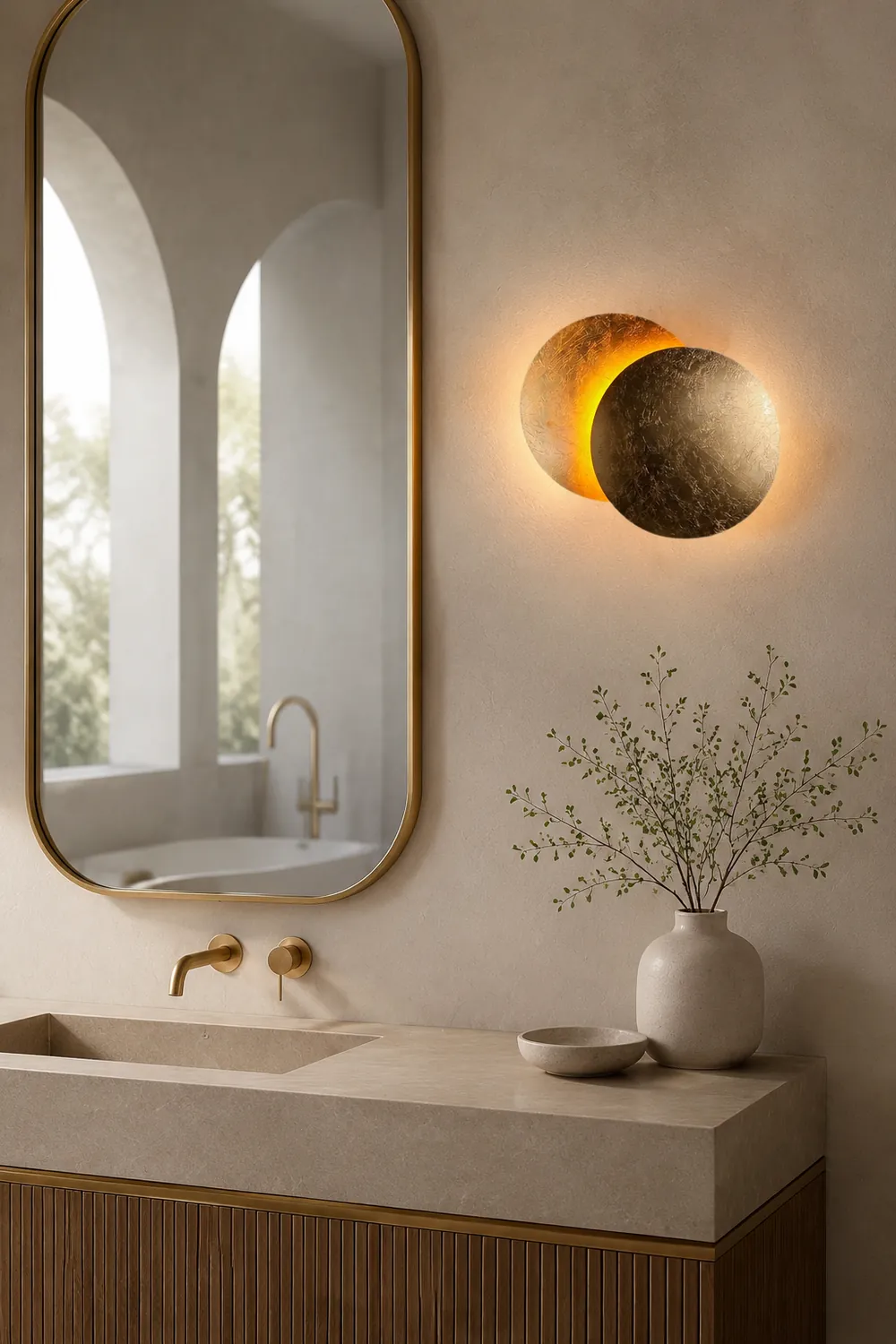 Modern Round Circle Creative Rotating Wall Light - Lumpaz
